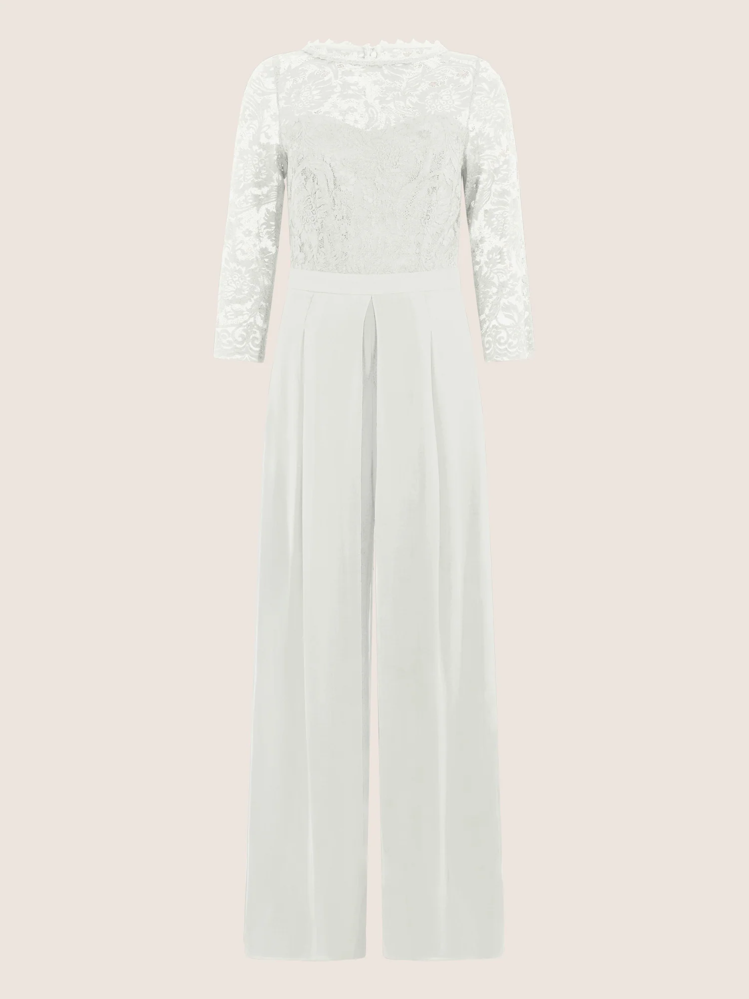 APART Overall aus elastischer Spitze und Chiffon | cream - Image 3