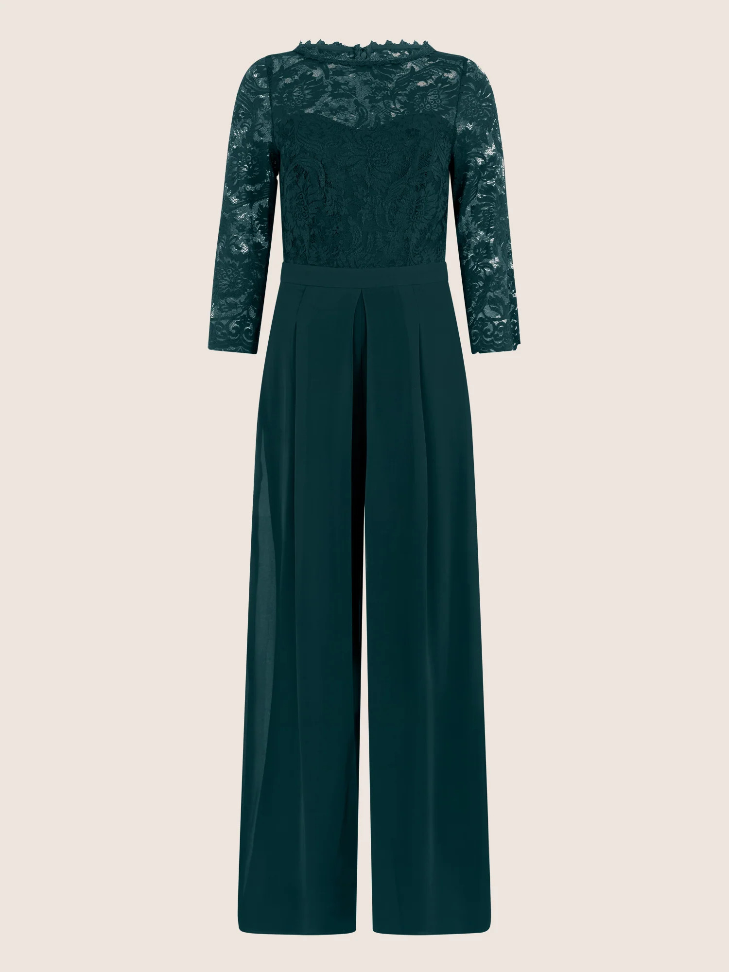 APART Overall aus elastischer Spitze und Chiffon | emerald - Image 3