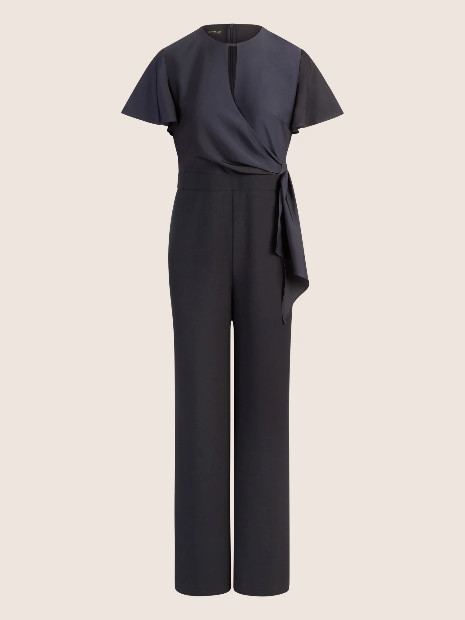 APART Overall im Materialmix aus Satin und mattschimmerndem Krepp | nachtblau - Image 3
