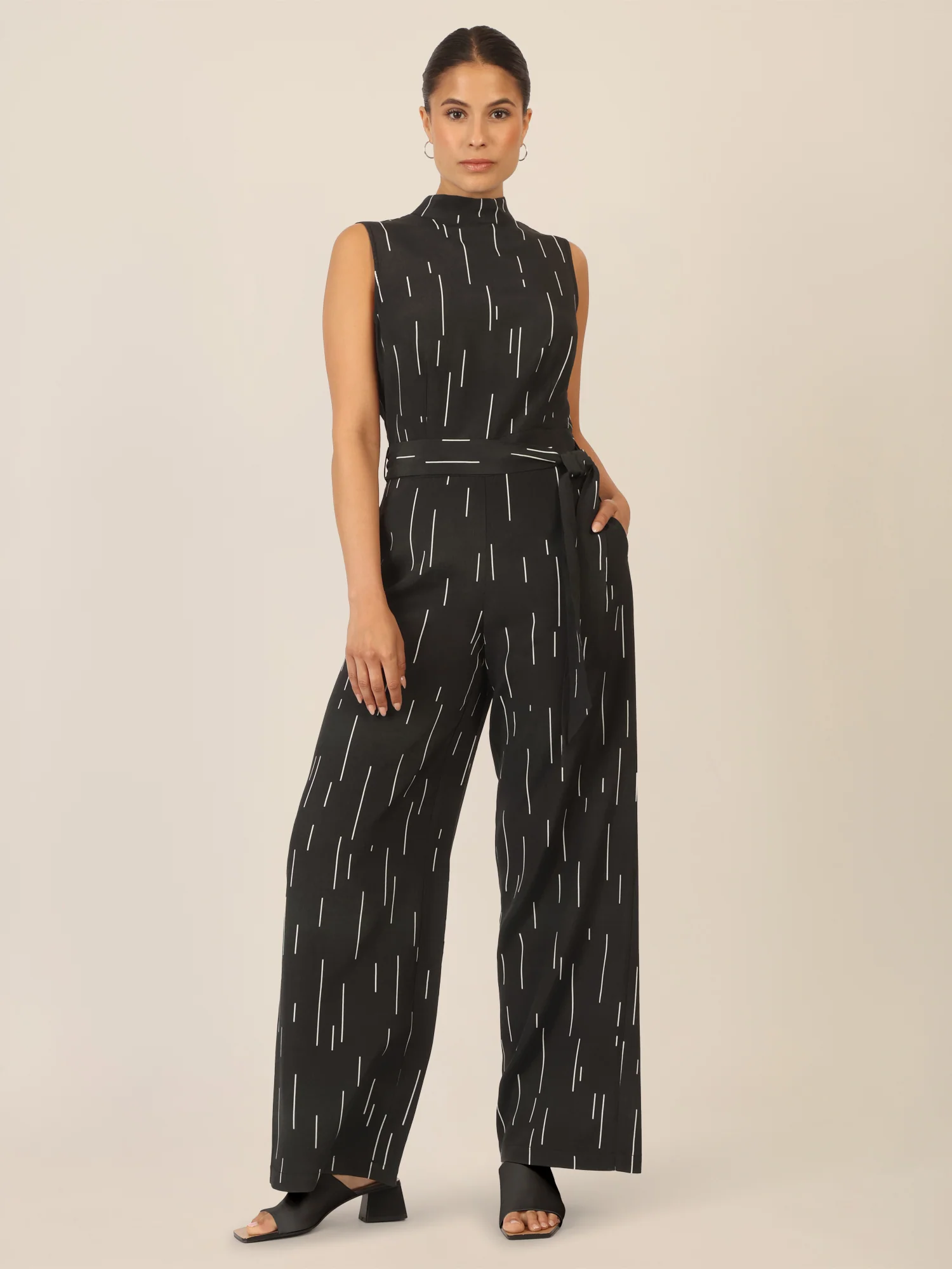 APART Overall mit grafischem Muster | schwarz-creme