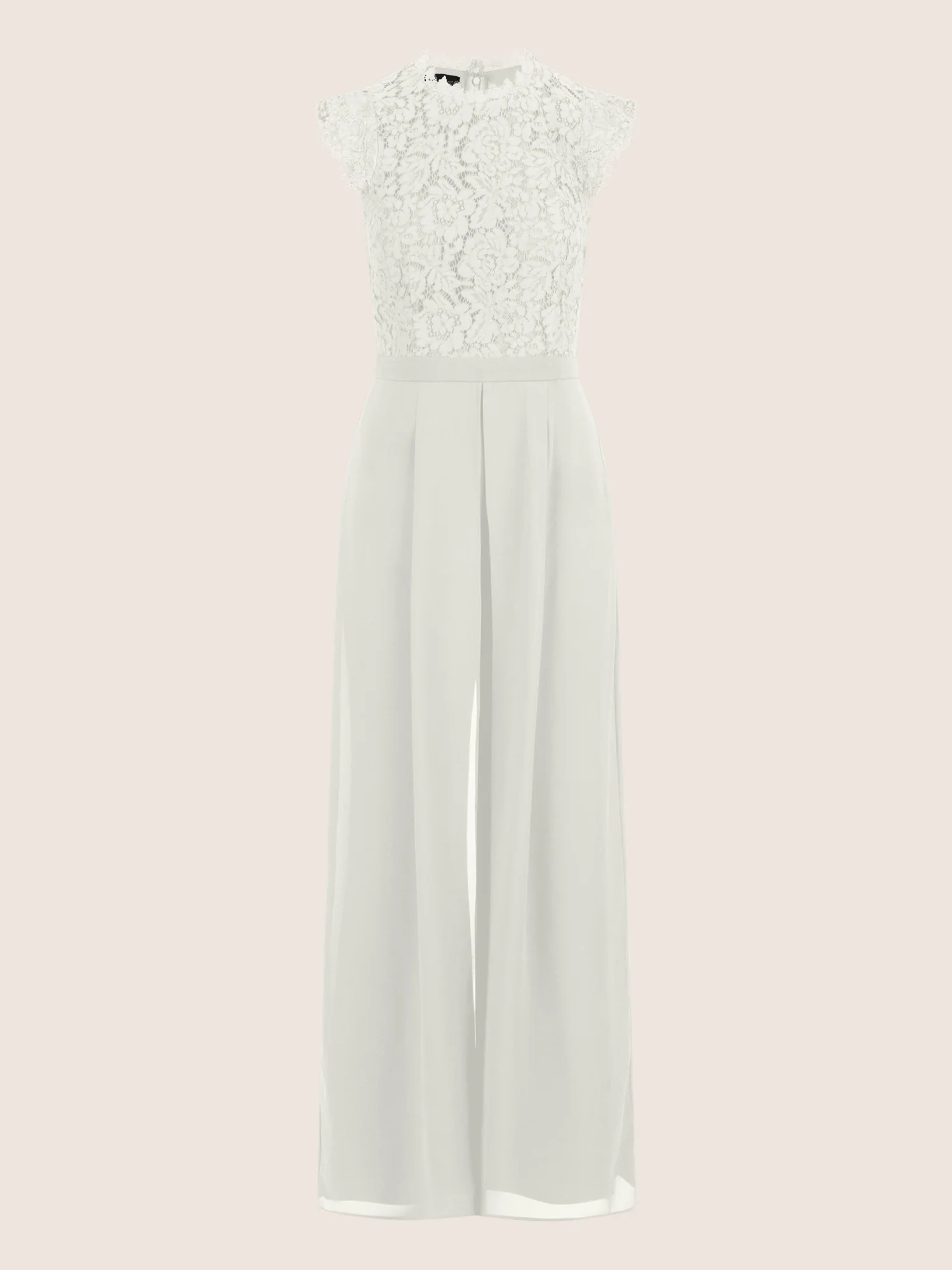 APART Overall mit Spitzenoberteil mit Spitzenoberteil und weitem Bein | creme - Image 3