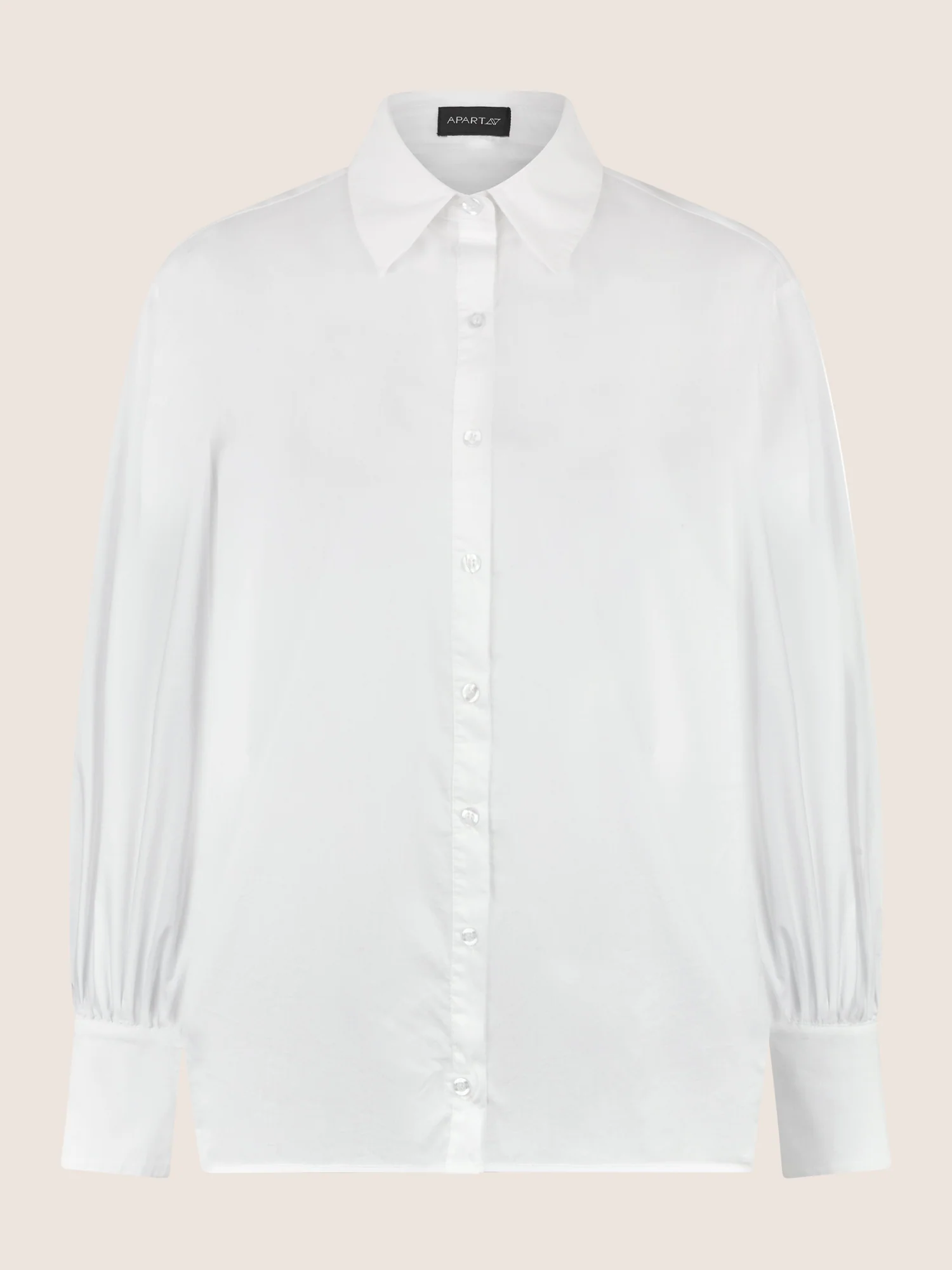 APART Oversize-Bluse mit Ballonärmeln und Hemdkragen | creme - Image 4
