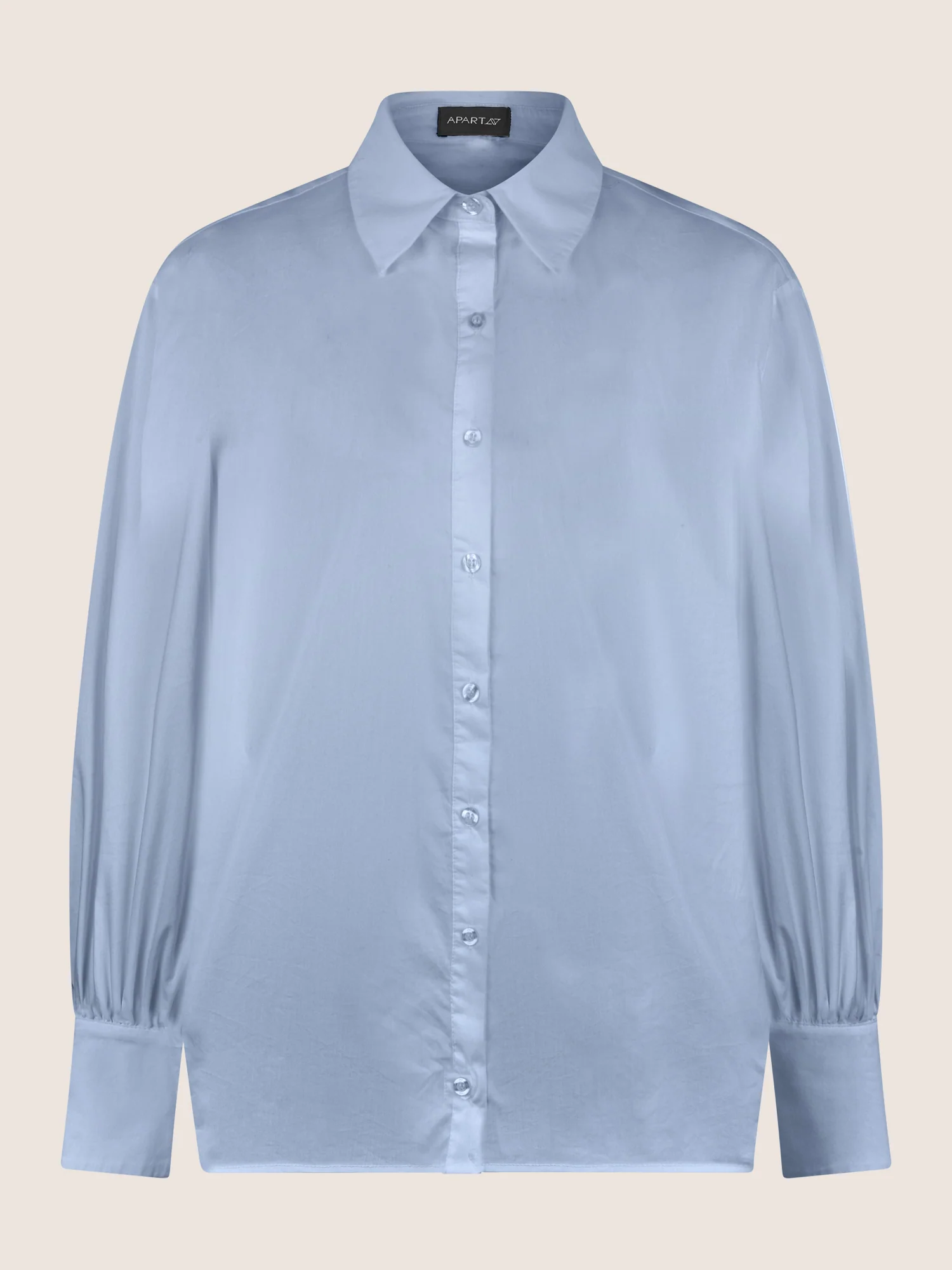 APART Oversize-Bluse mit Ballonärmeln und Hemdkragen | hellblau - Image 4