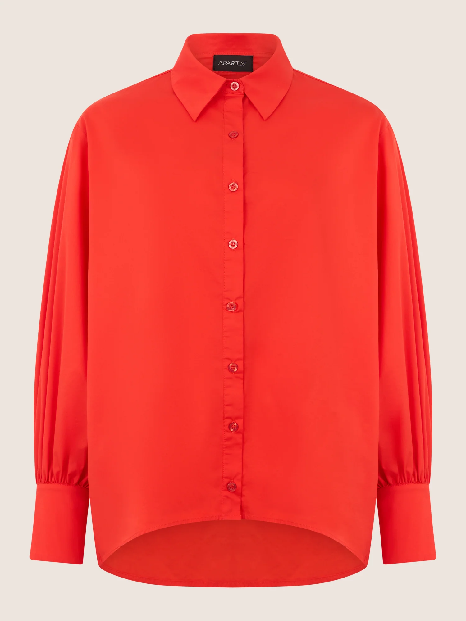 APART Oversize-Bluse mit Ballonärmeln und Hemdkragen | orange - Image 4