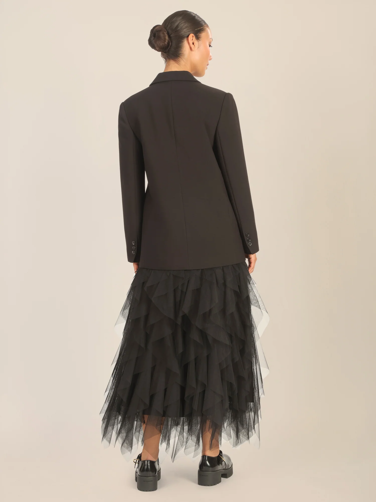 APART Oversized Blazer im Double-Breasted-Stil | schwarz - Image 3
