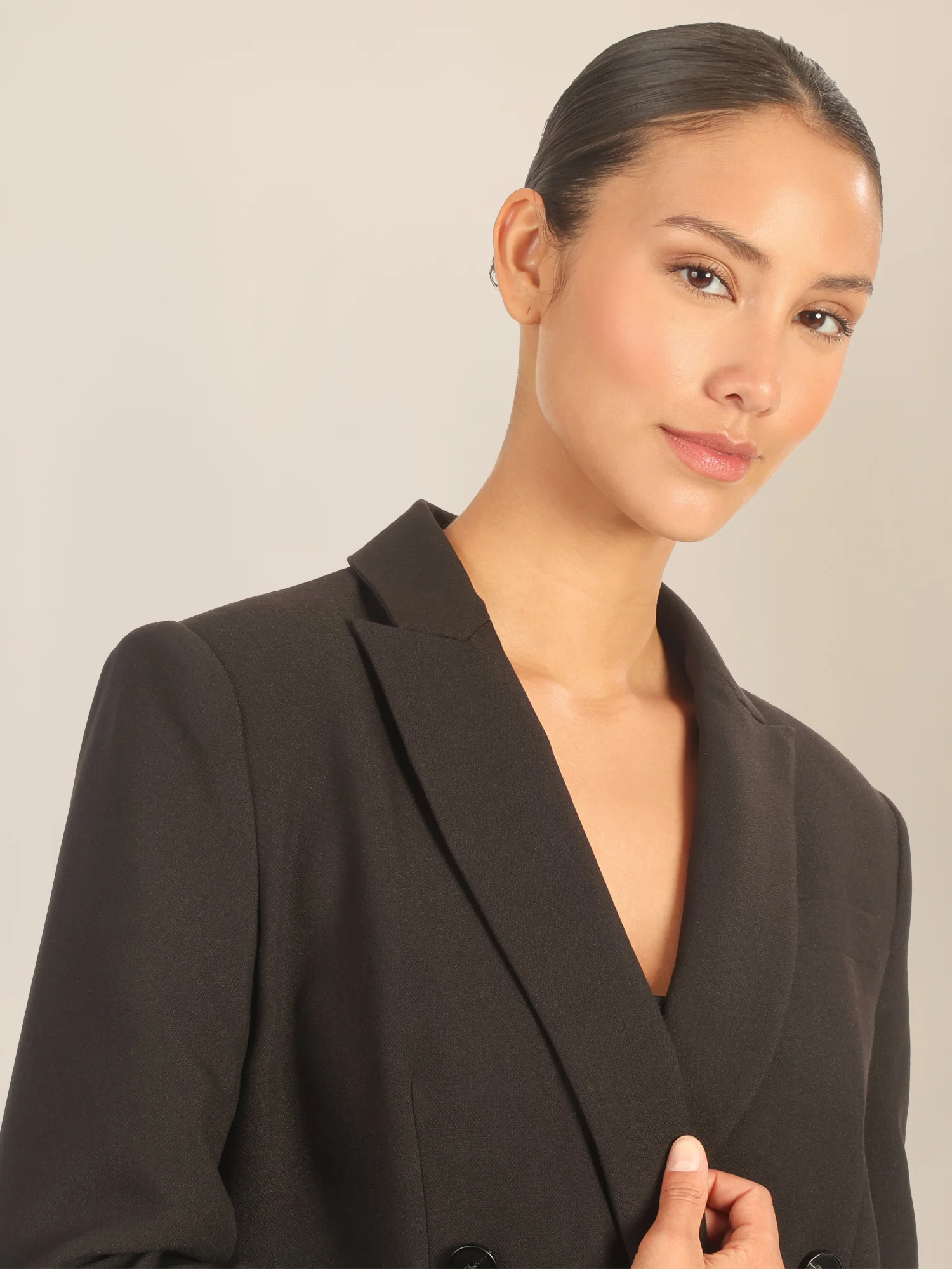 APART Oversized Blazer im Double-Breasted-Stil | schwarz - Image 5