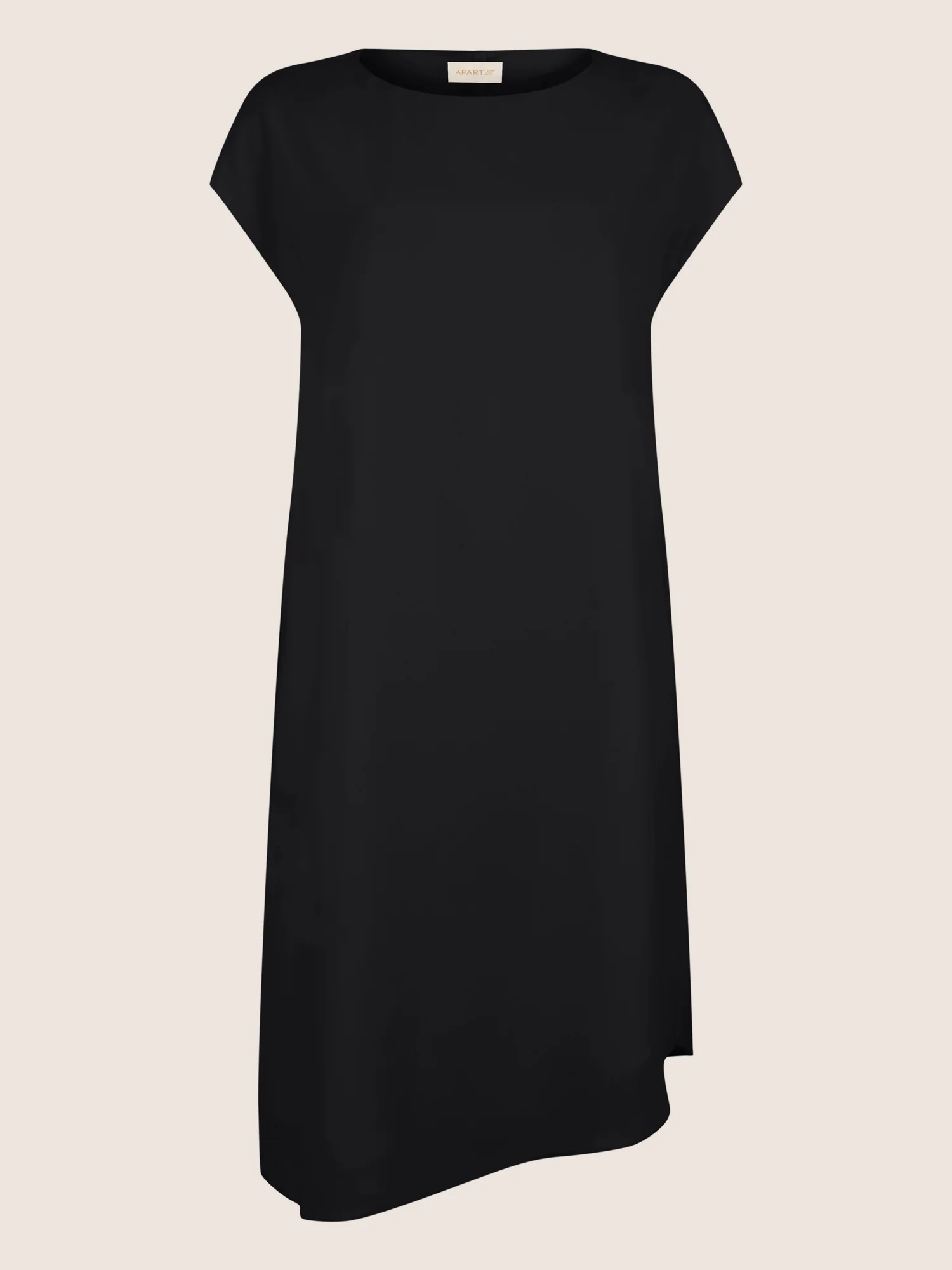 APART Oversized Kleid mit asymmetrischem Saum | schwarz - Image 3
