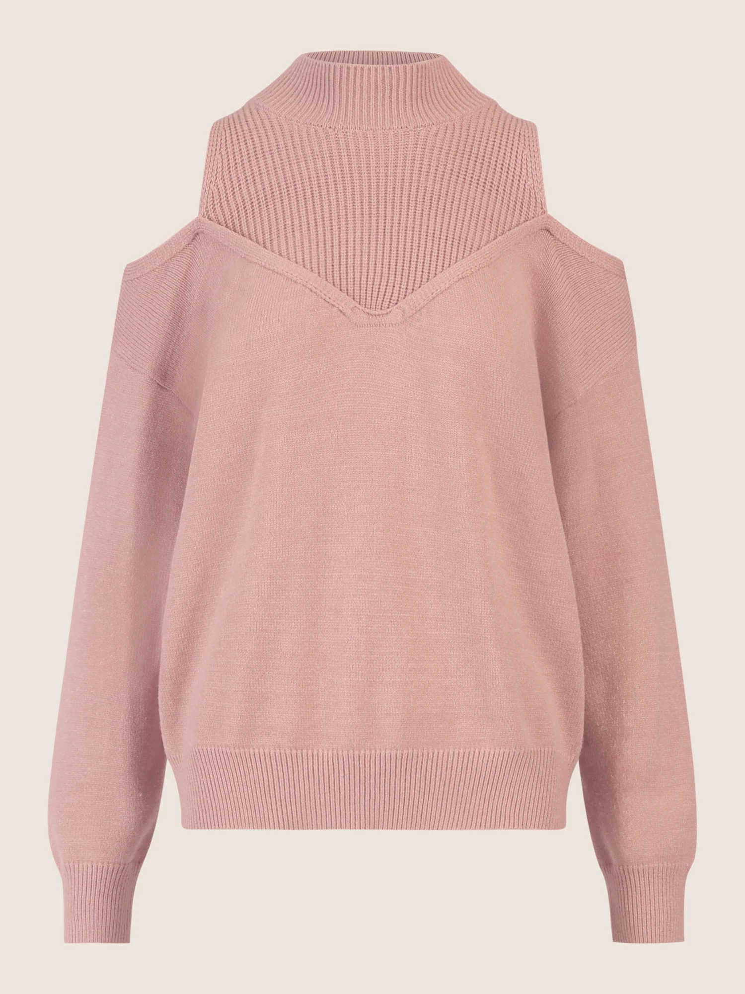 APART Oversized Pullover mit Cut-outs und Rippeinsatz | mauve - Image 4