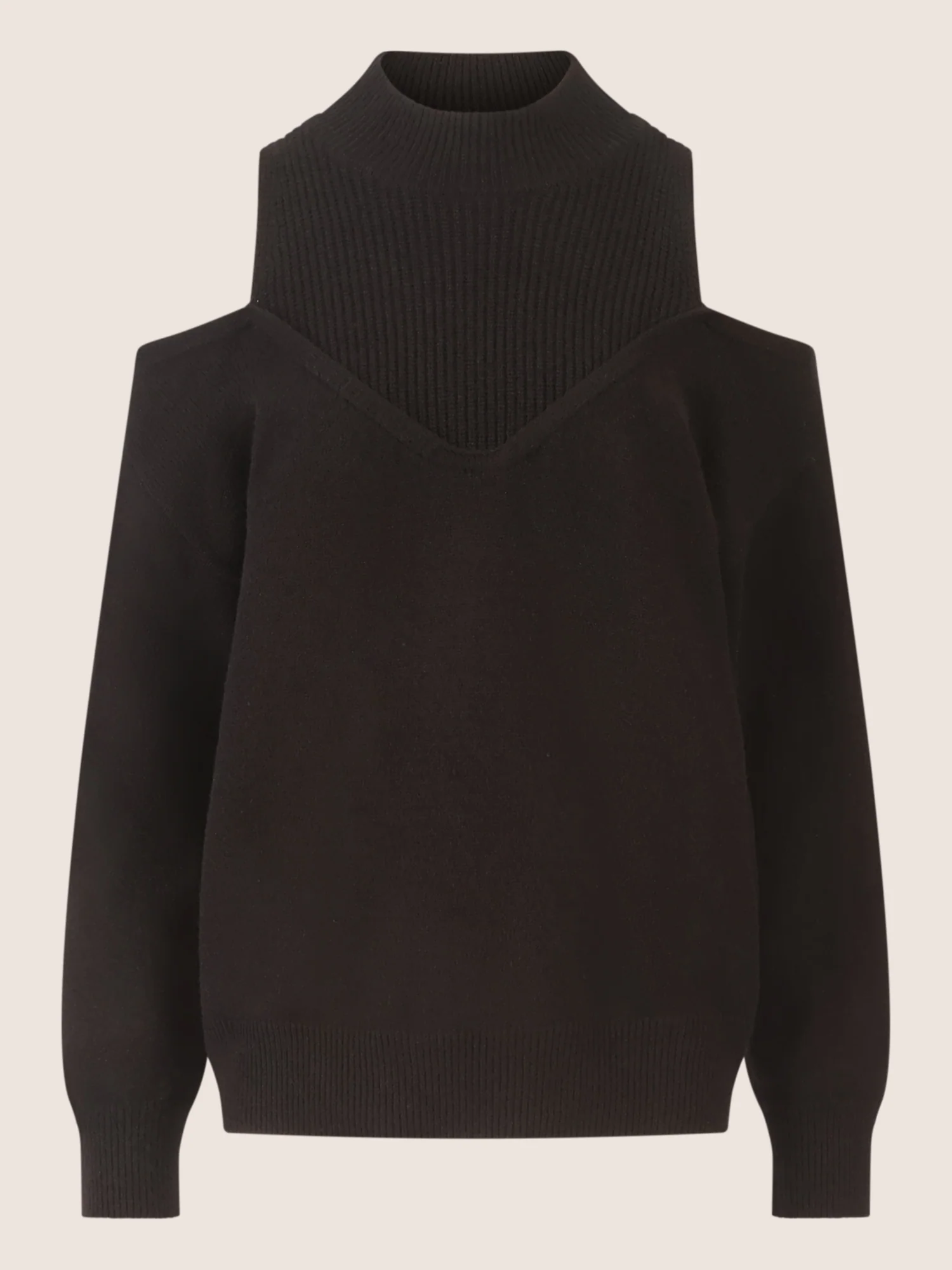 APART Oversized Pullover mit Cut-outs und Rippeinsatz | schwarz - Image 4