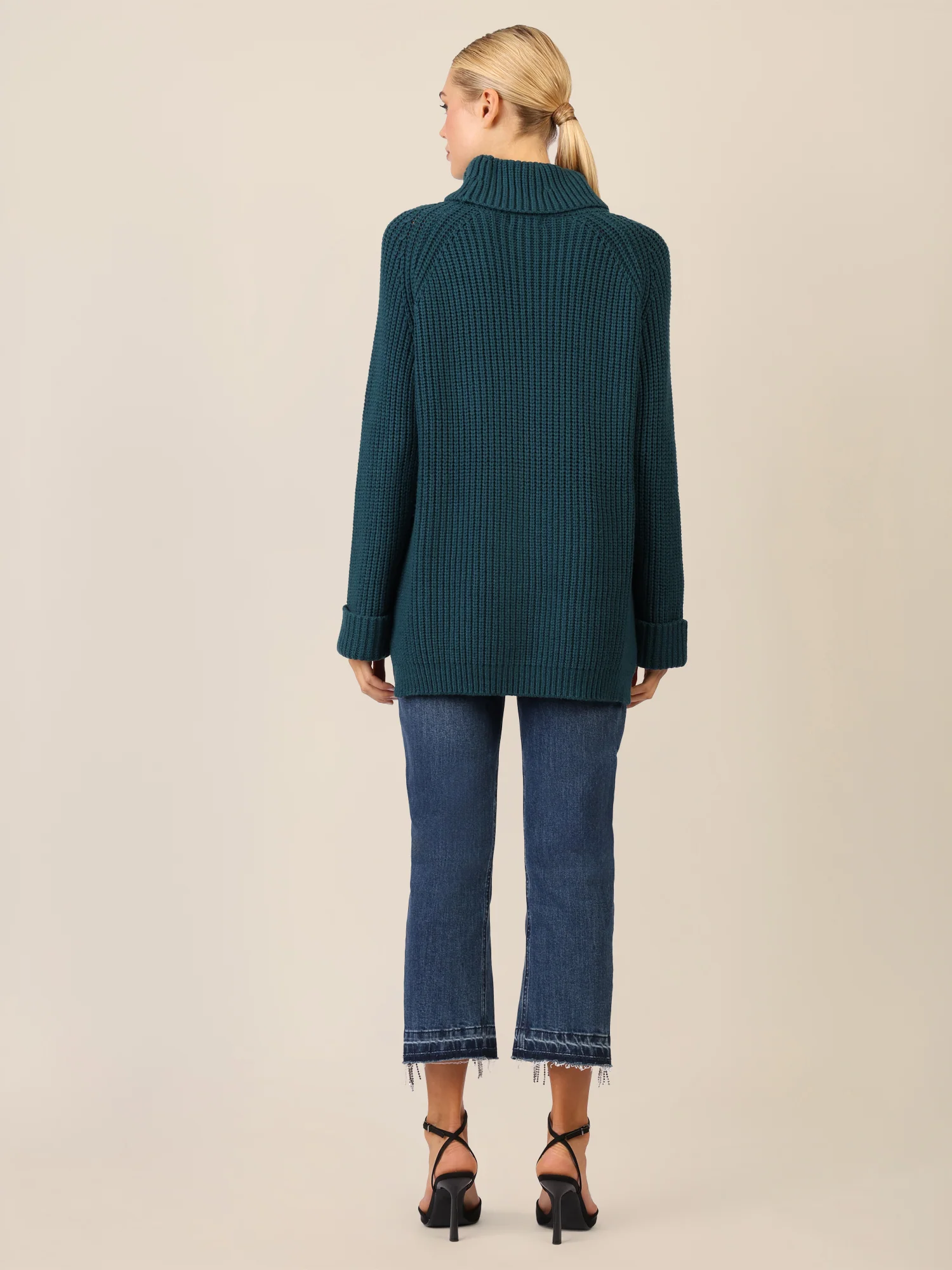 APART Oversized Pullover mit Rollkragen | dunkelgrün - Image 3