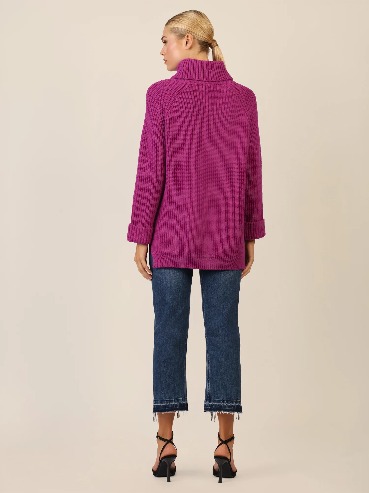 APART Oversized Pullover mit Rollkragen | lila - Image 3