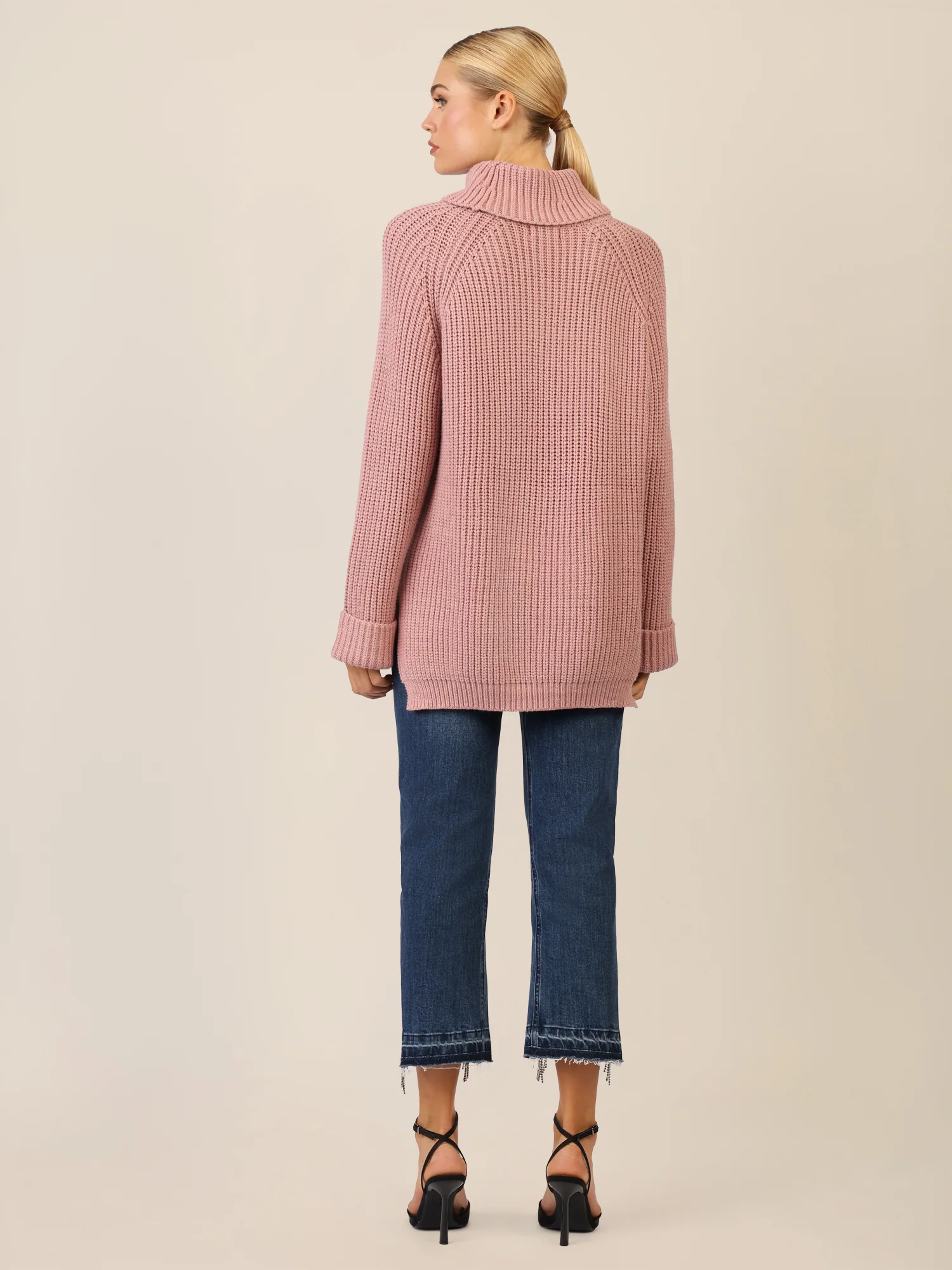 APART Oversized Pullover mit Rollkragen | mauve - Image 5