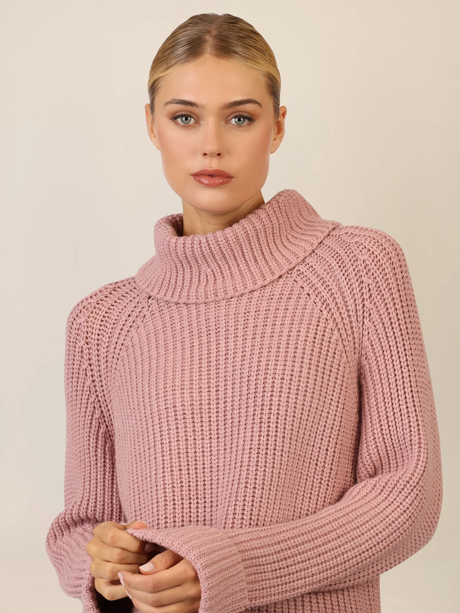 APART Oversized Pullover mit Rollkragen | mauve - Image 6