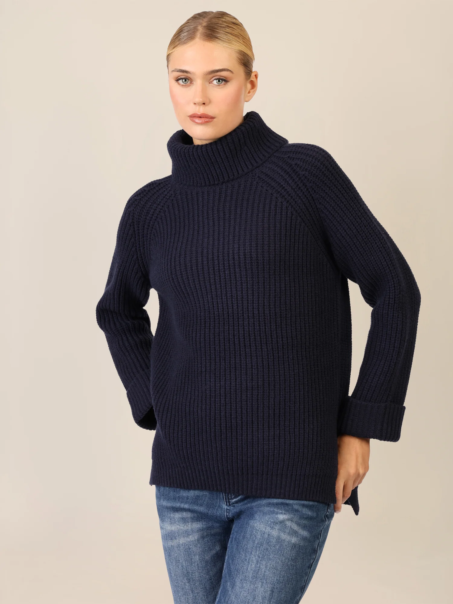 APART Oversized Pullover mit Rollkragen | nachtblau