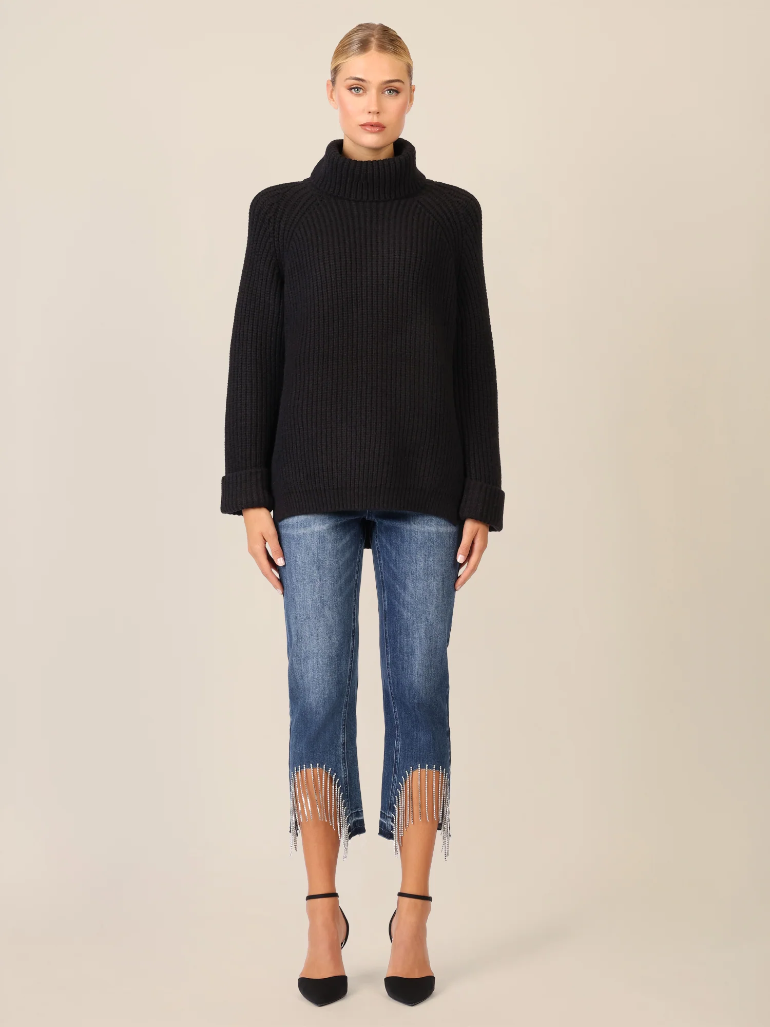 APART Oversized Pullover mit Rollkragen | schwarz - Image 6