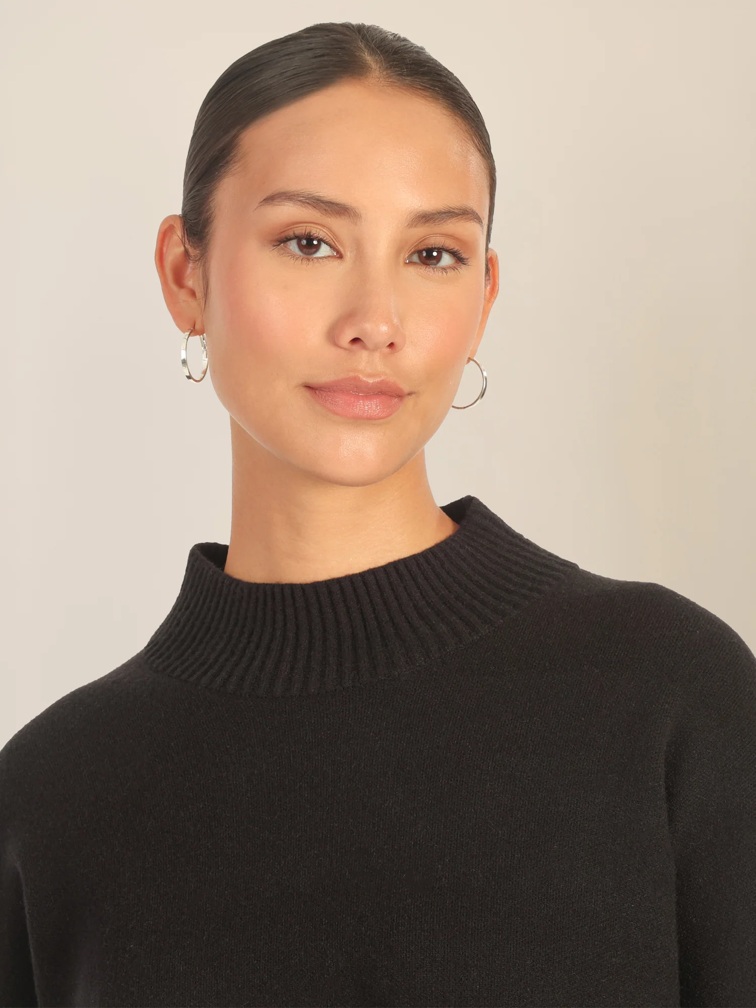 APART Oversized Pullover mit Stehkragen und Rippenstruktur | schwarz - Image 5