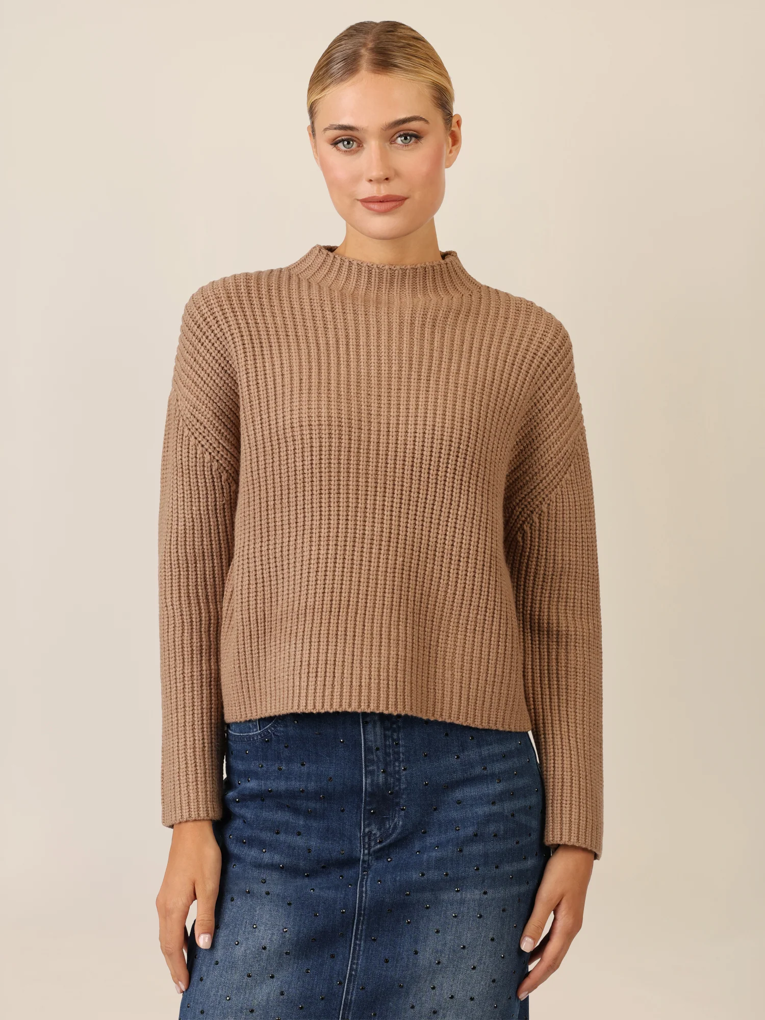 APART Oversized Pullover mit Strukturmuster | camel