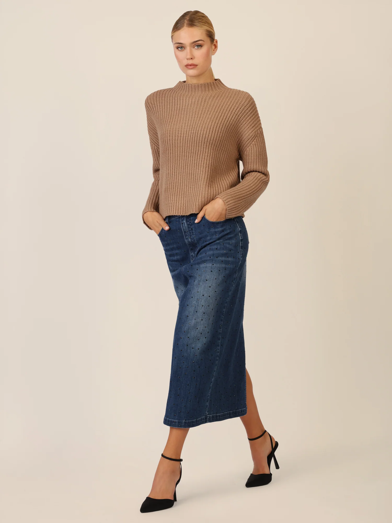 APART Oversized Pullover mit Strukturmuster | camel - Image 2