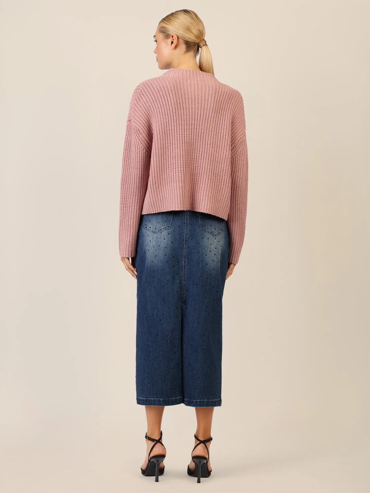 APART Oversized Pullover mit Strukturmuster | mauve - Image 3