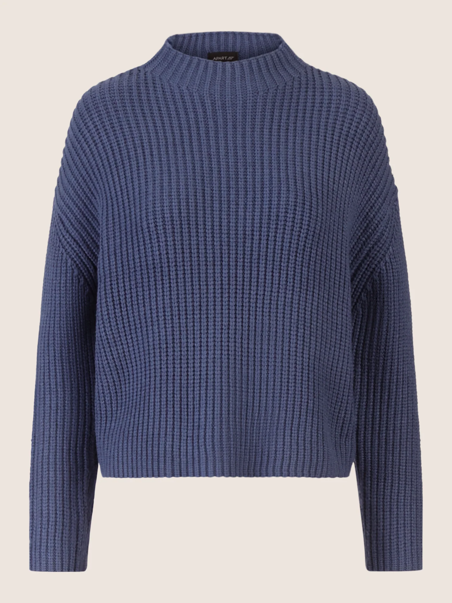 APART Oversized Pullover mit Strukturmuster | mittelblau - Image 4