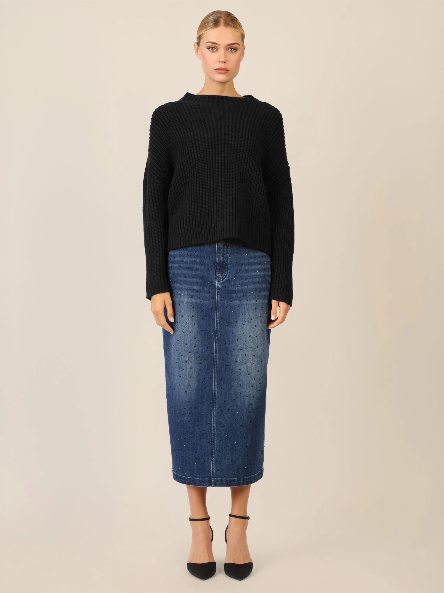 APART Oversized Pullover mit Strukturmuster | schwarz - Image 6