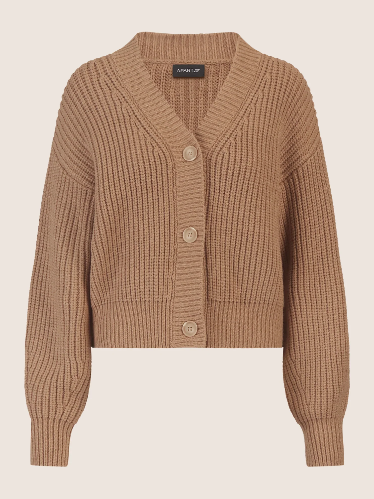 APART Oversized Strickjacke mit Knopfleiste | camel - Image 4
