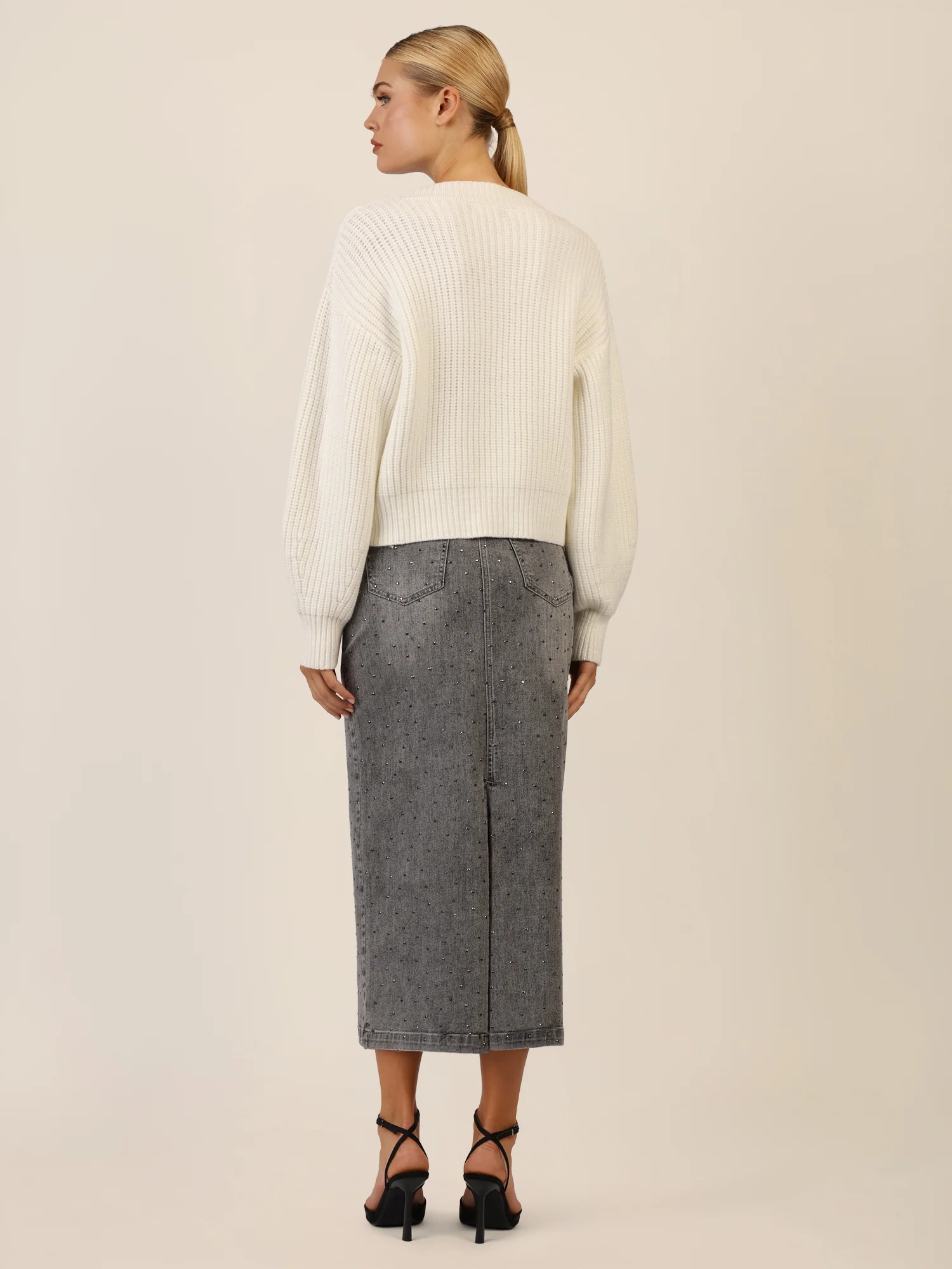 APART Oversized Strickjacke mit Knopfleiste | creme - Image 3