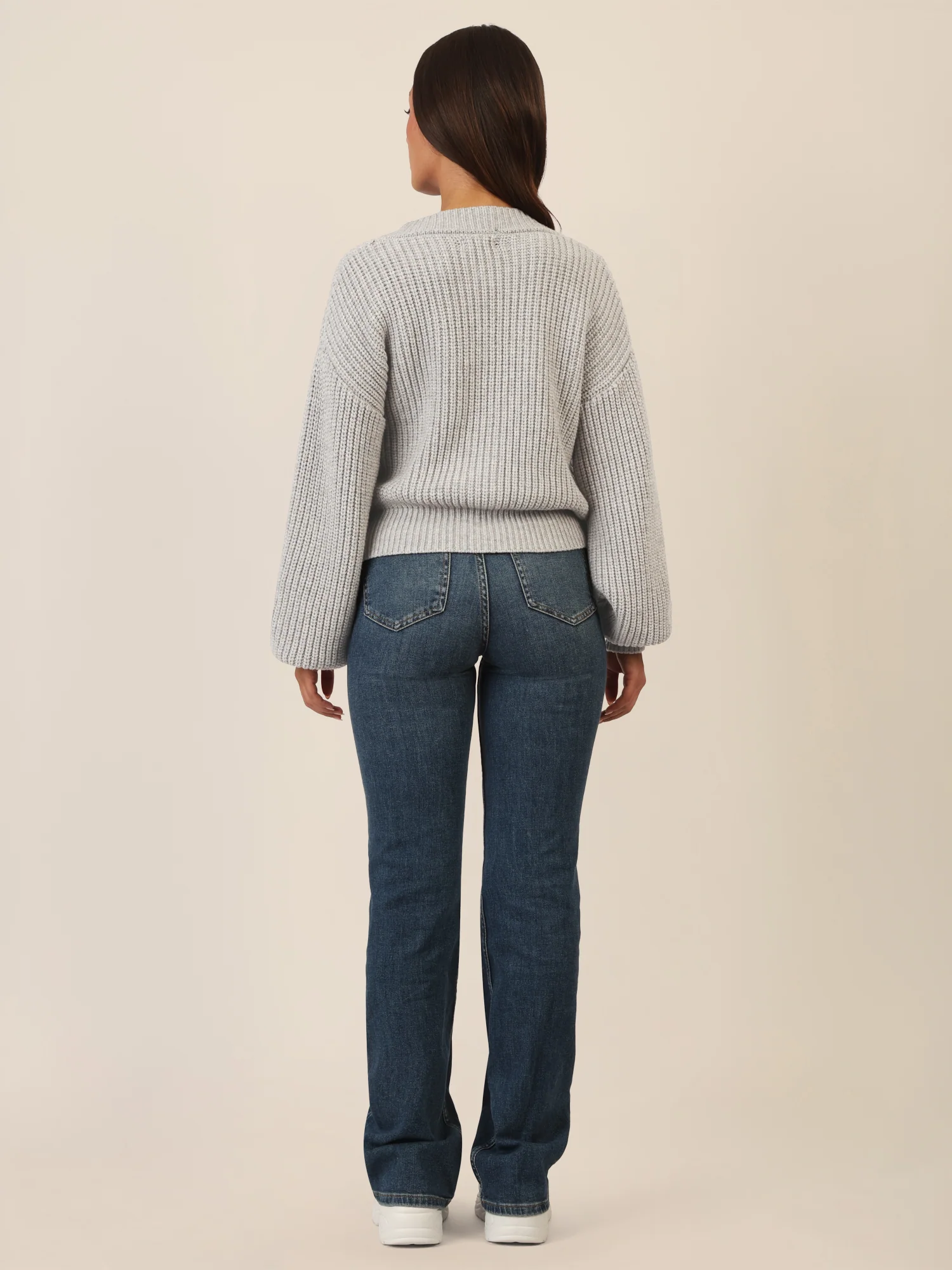 APART Oversized Strickjacke mit Knopfleiste | graumeliert - Image 3