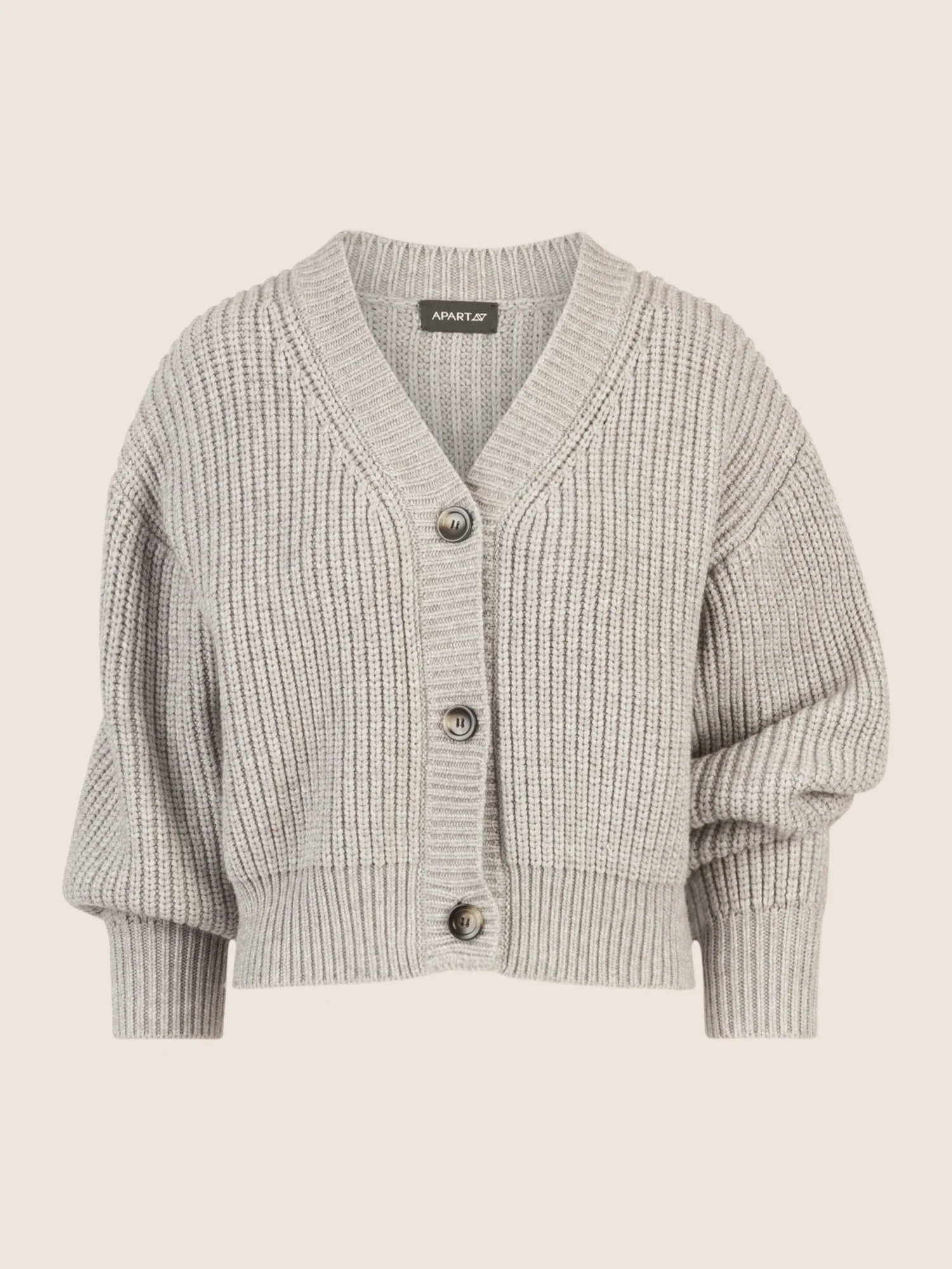 APART Oversized Strickjacke mit Knopfleiste | graumeliert - Image 4