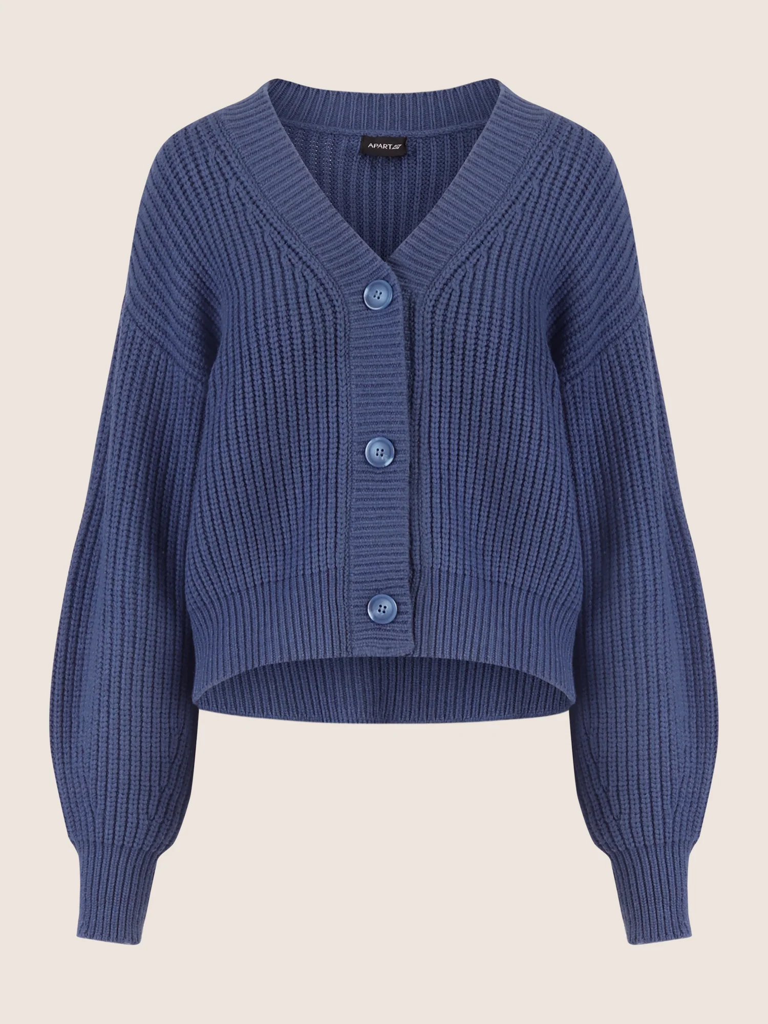 APART Oversized Strickjacke mit Knopfleiste | mittelblau - Image 4