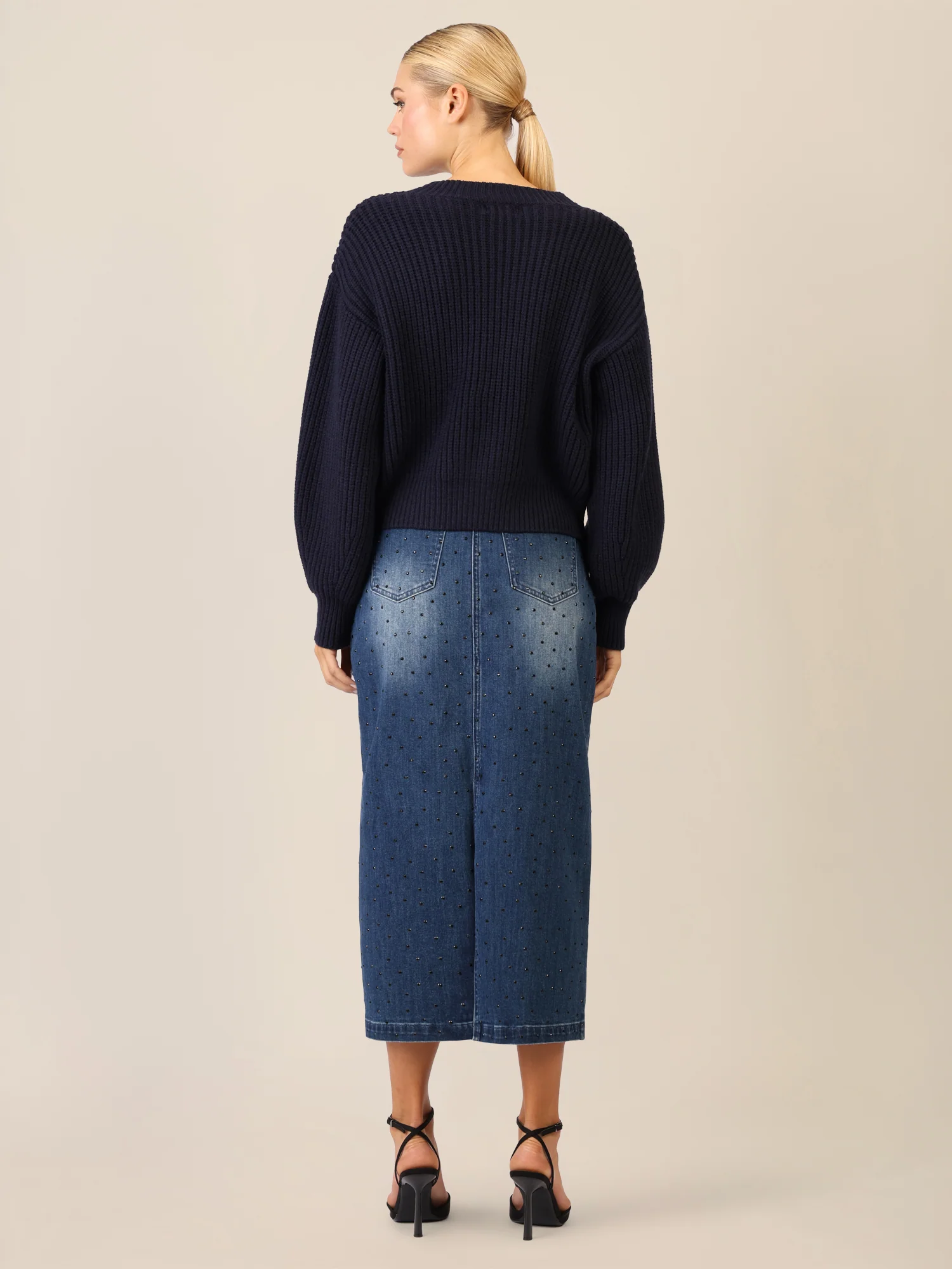 APART Oversized Strickjacke mit Knopfleiste | nachtblau - Image 3