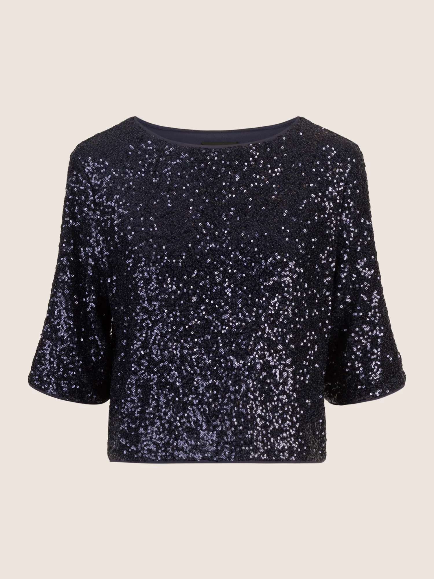 APART Paillettenshirt mit Halbarm | nachtblau - Image 4