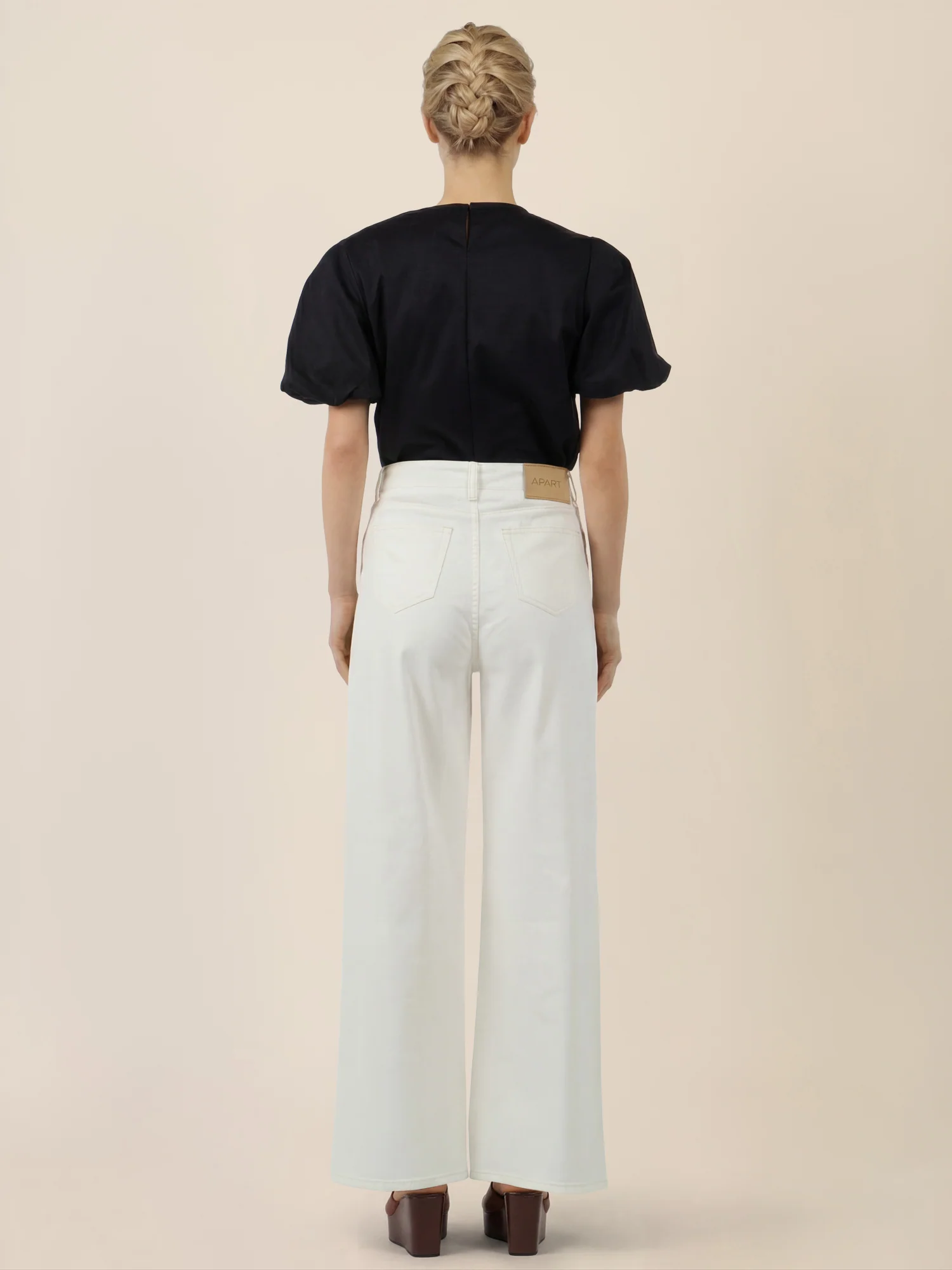 APART Palazzohose mit Falten und weitem Bein | creme - Image 3