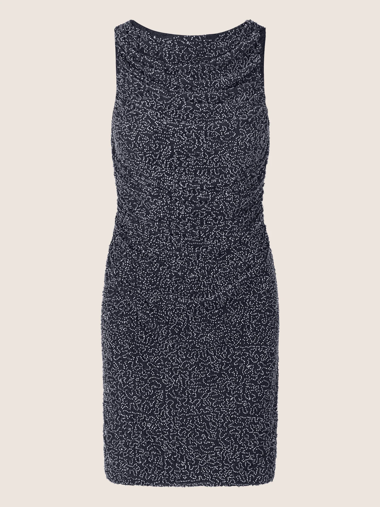 APART Perlenbesticktes Abendkleid mit Raffungen | schwarz-nachtblau - Image 3