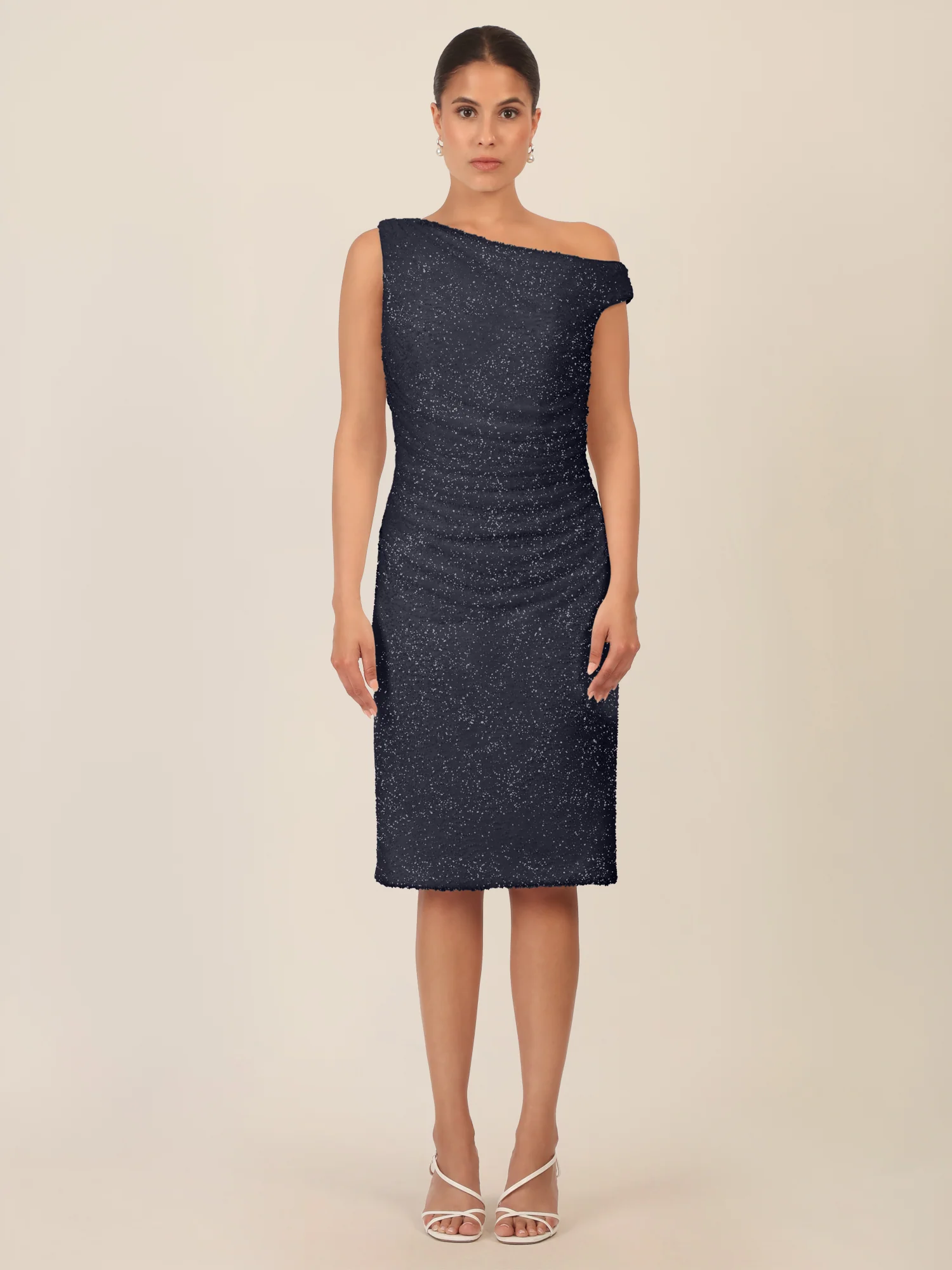 APART Perlenbesticktes Abendkleid mit Raffungen | schwarz-nachtblau - Image 5