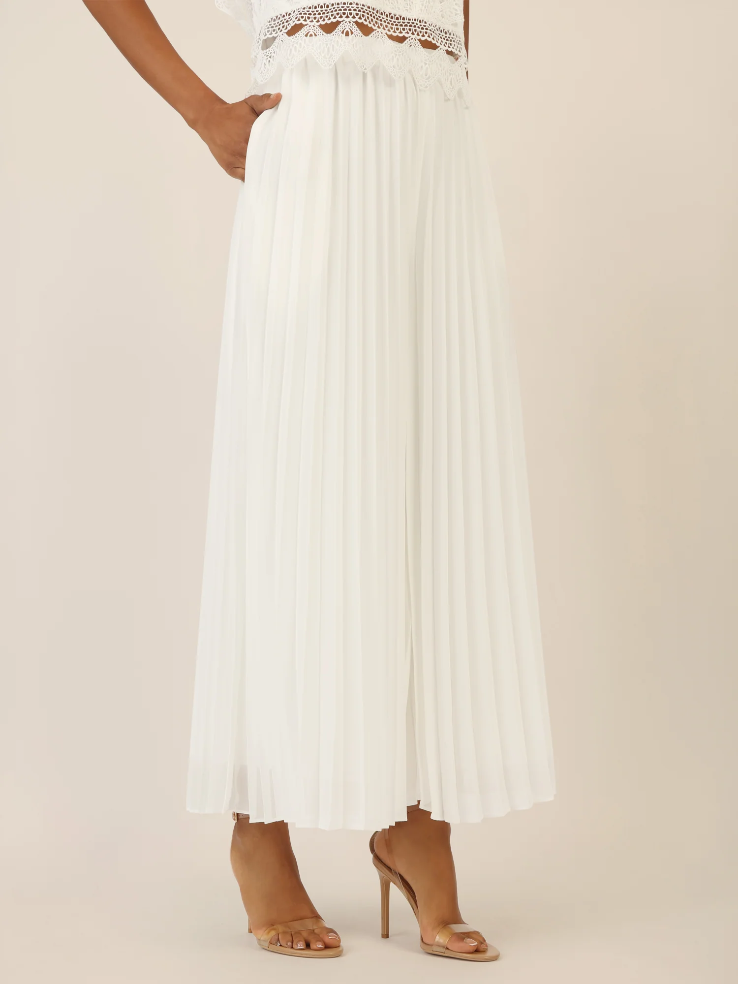 APART Plisseehose mit Gummizugbund | creme