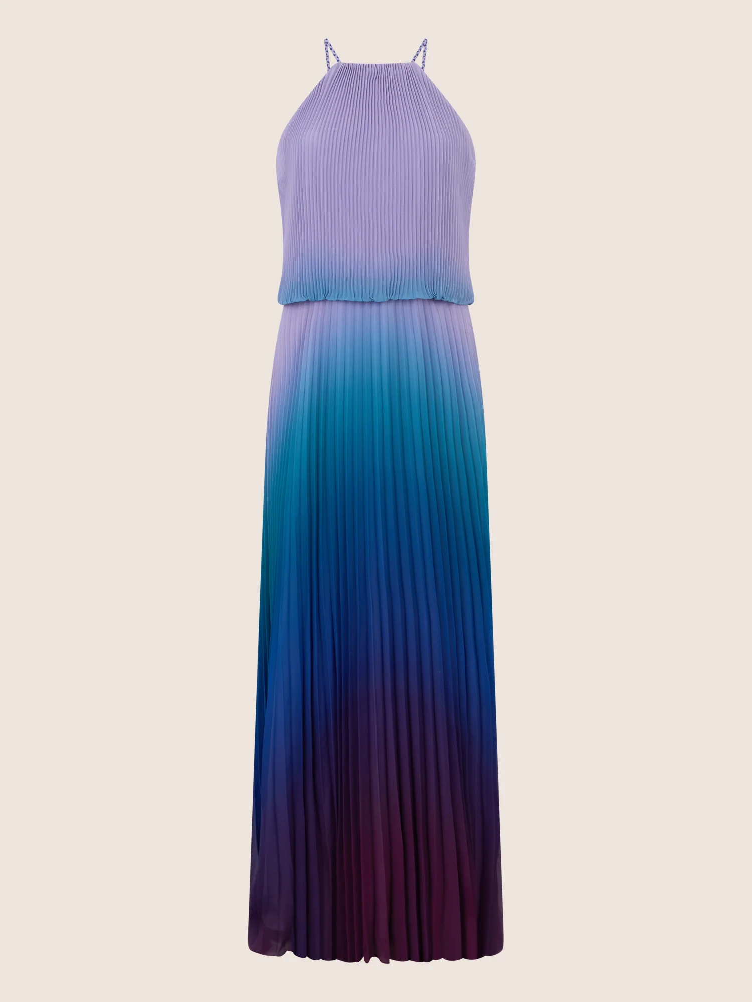 APART Plissiertes Langes Chiffonkleid mit Farbverlauf | lavendel-multicolor - Image 3