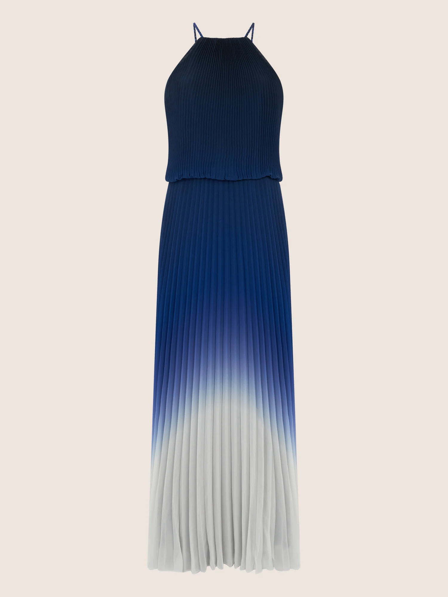 APART Plissiertes Langes Chiffonkleid mit Farbverlauf | nachtblau-multicolor - Image 3