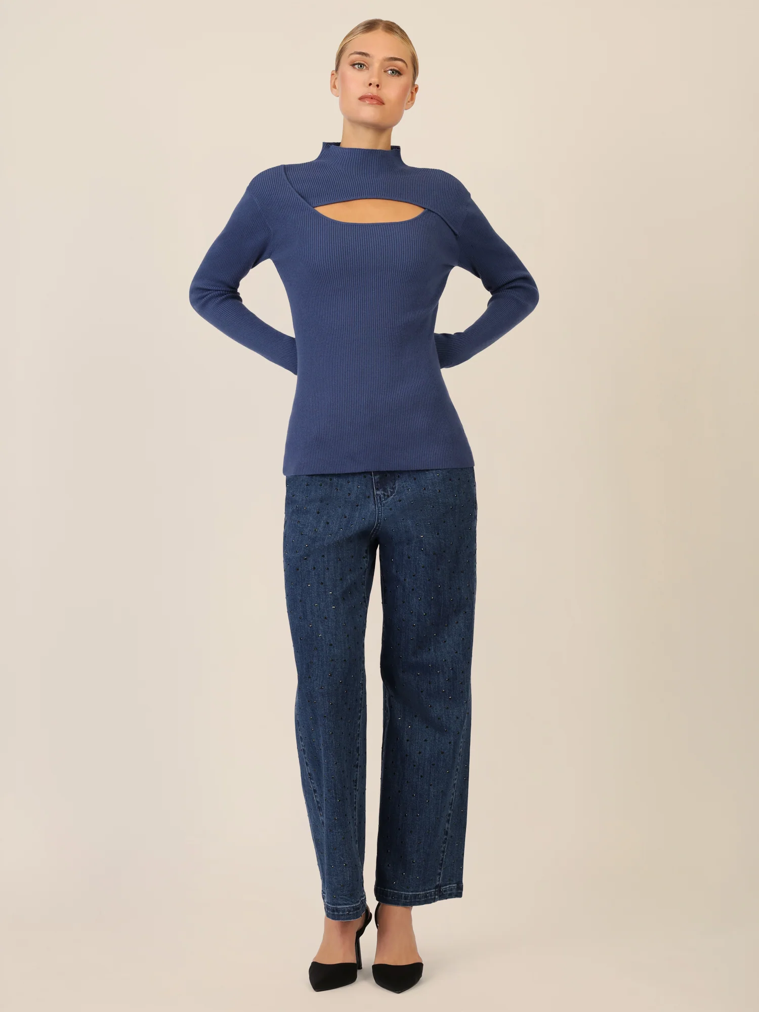 APART Pullover mit Cut-out-Detail | mittelblau - Image 2