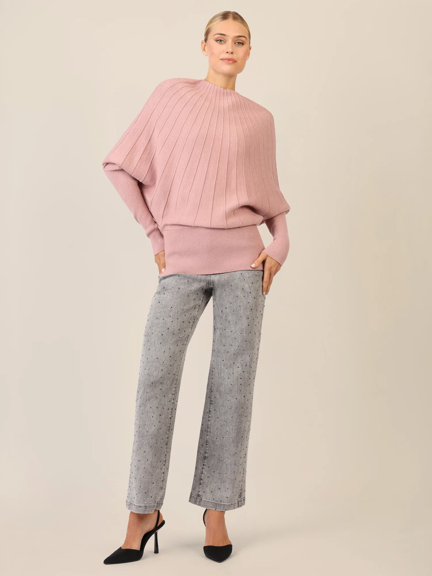APART Pullover mit Fledermausärmeln | mauve - Image 2
