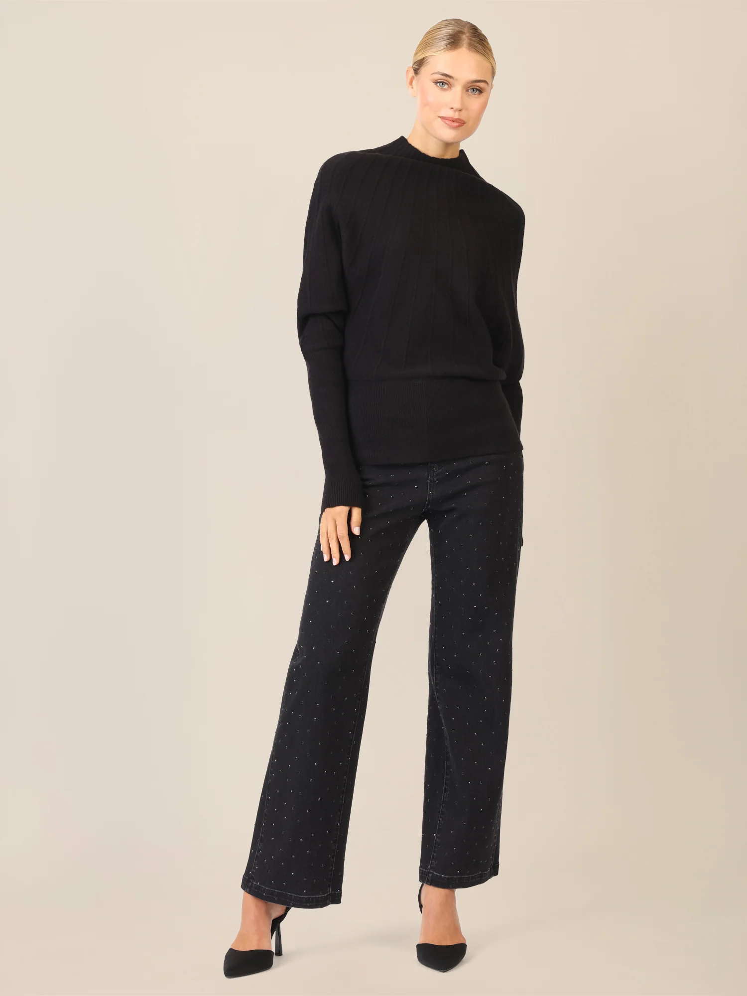 APART Pullover mit Fledermausärmeln | schwarz - Image 2