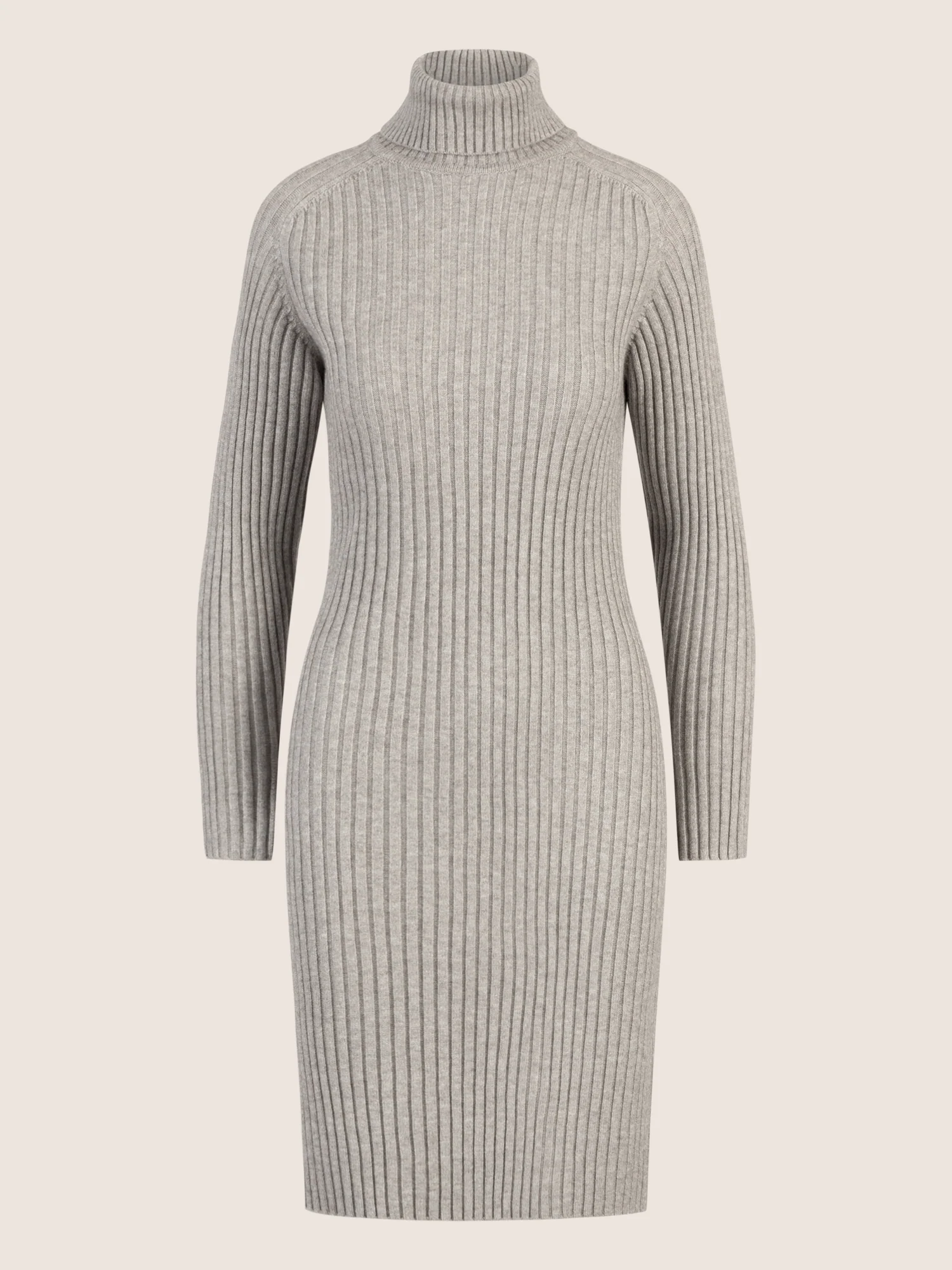 APART Rippenstrickkleid mit Rollkragen | graumeliert - Image 3