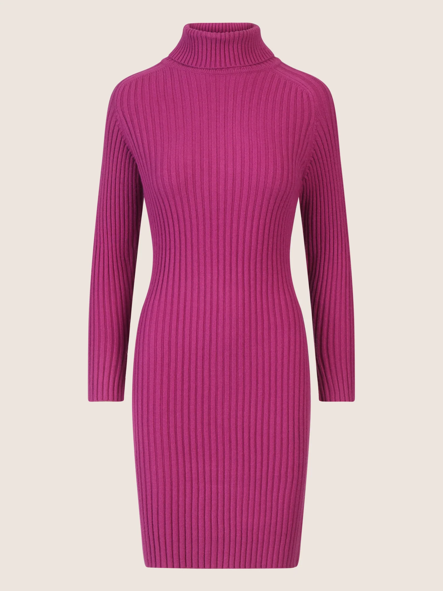 APART Rippenstrickkleid mit Rollkragen | lila - Image 3