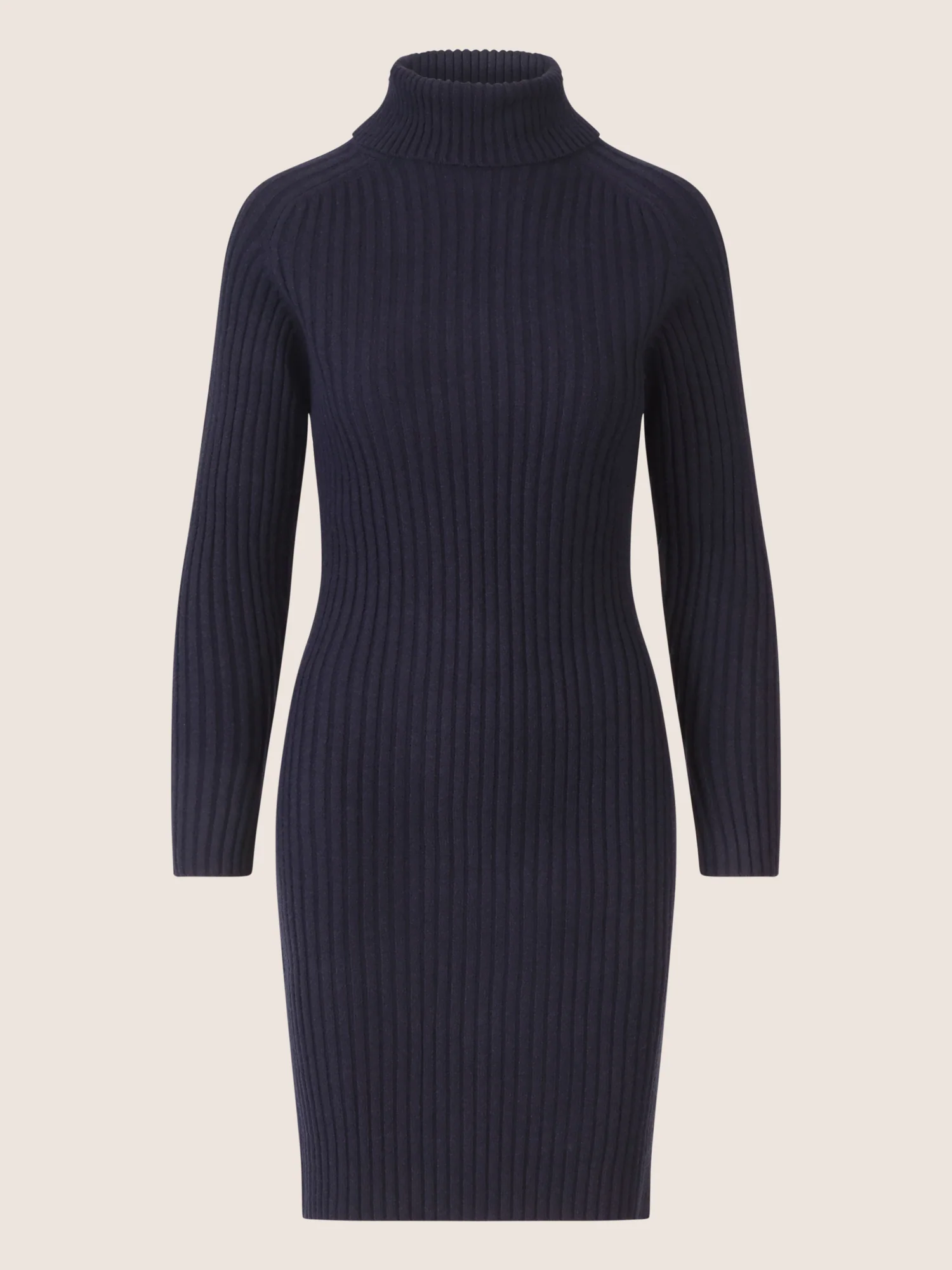 APART Rippenstrickkleid mit Rollkragen | nachtblau - Image 3