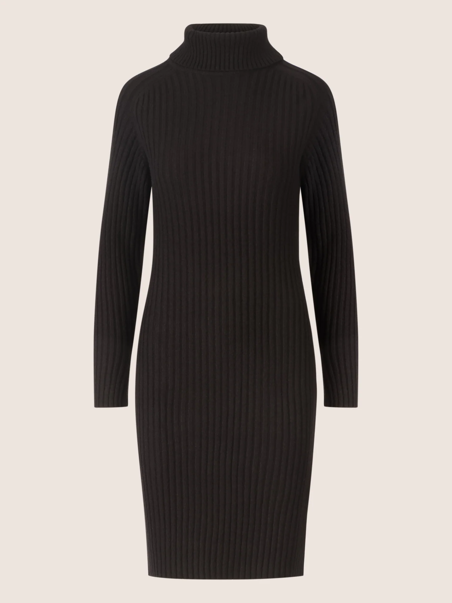 APART Rippenstrickkleid mit Rollkragen | schwarz - Image 3