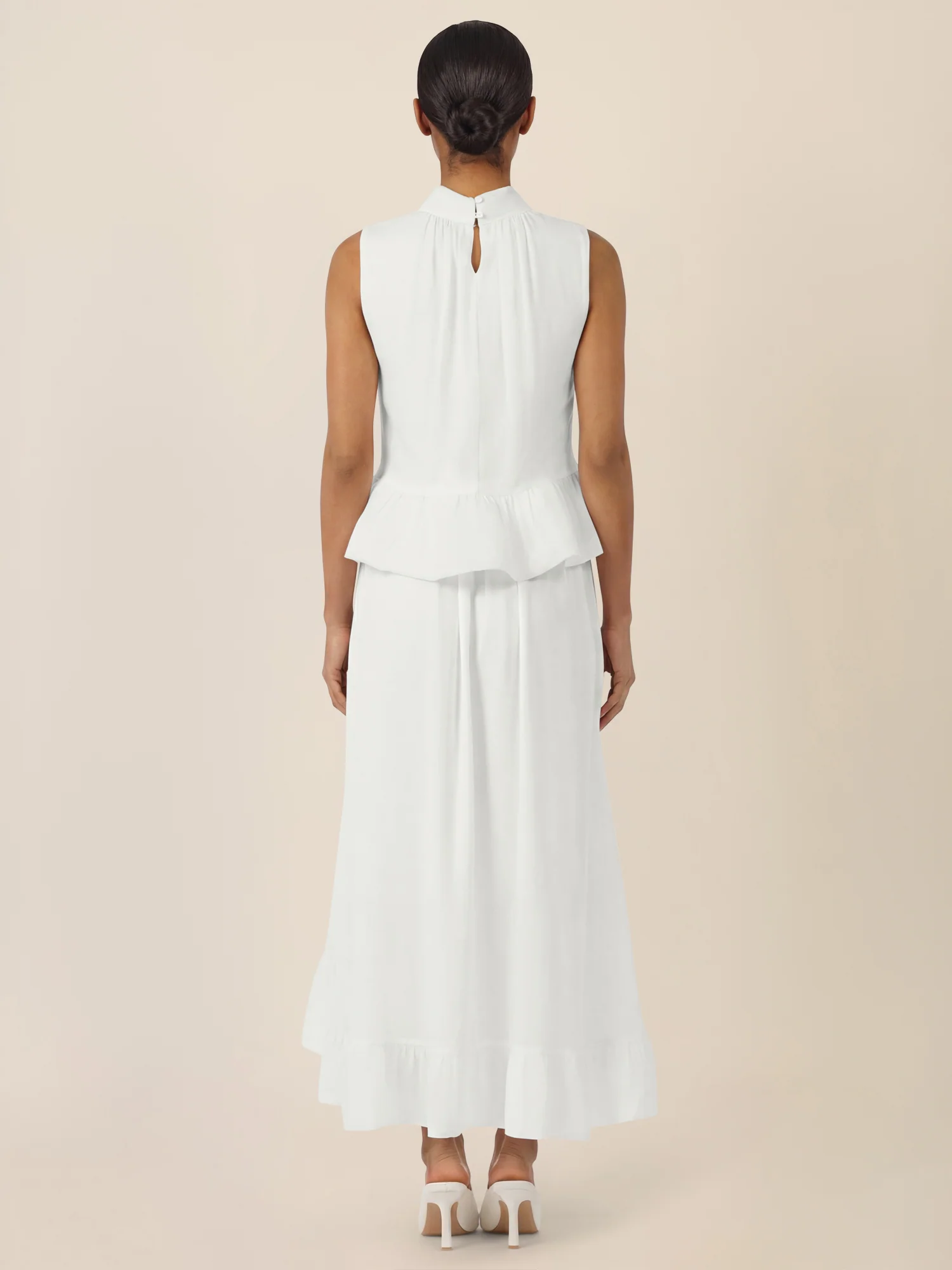 APART Rock mit Volantsaum und High-Low-Schnitt | creme - Image 3