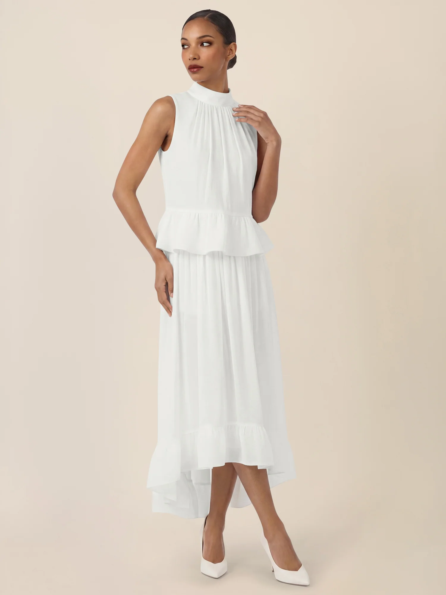 APART Rock mit Volantsaum und High-Low-Schnitt | creme - Image 6