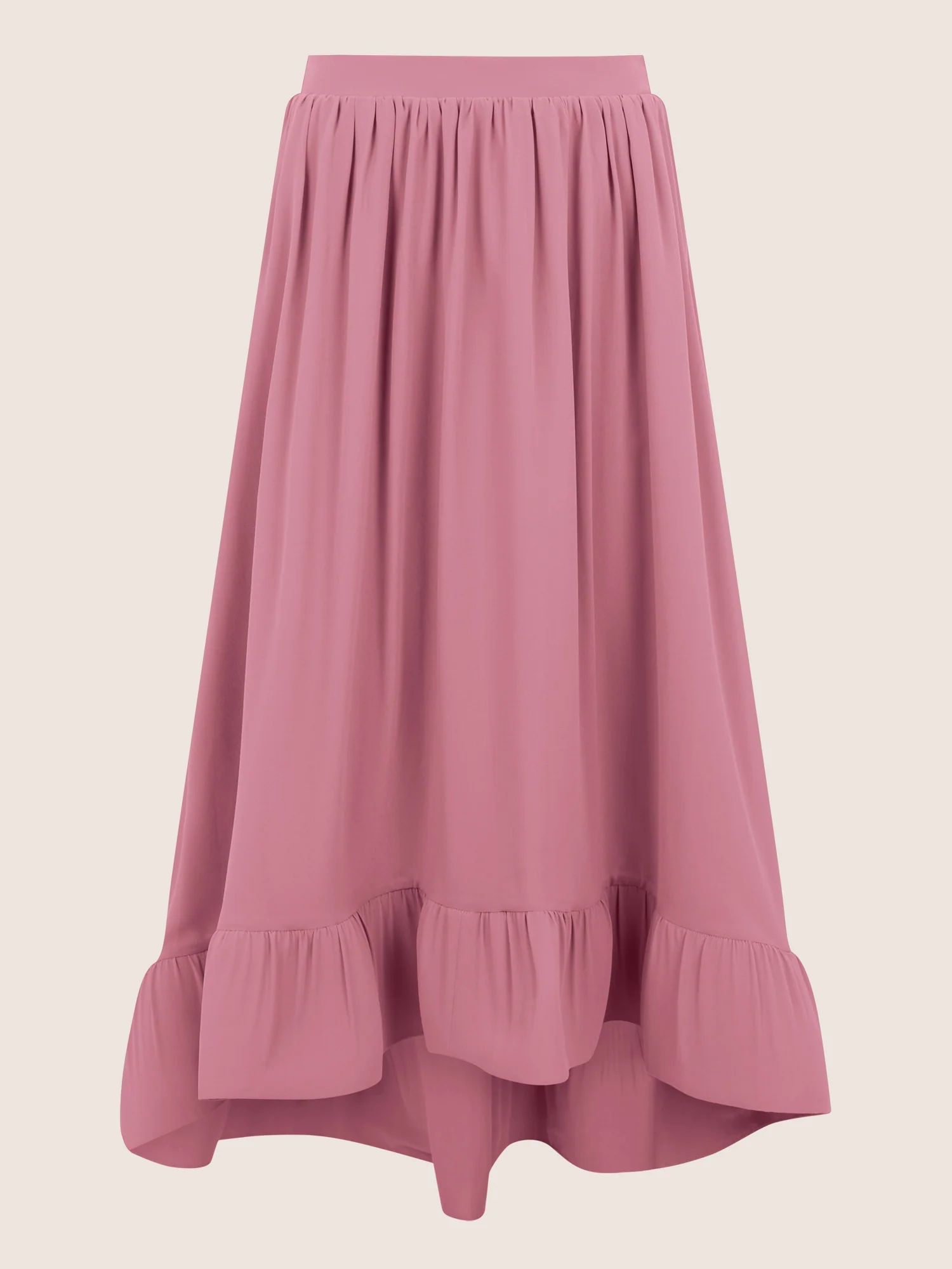 APART Rock mit Volantsaum und High-Low-Schnitt | rosé - Image 4