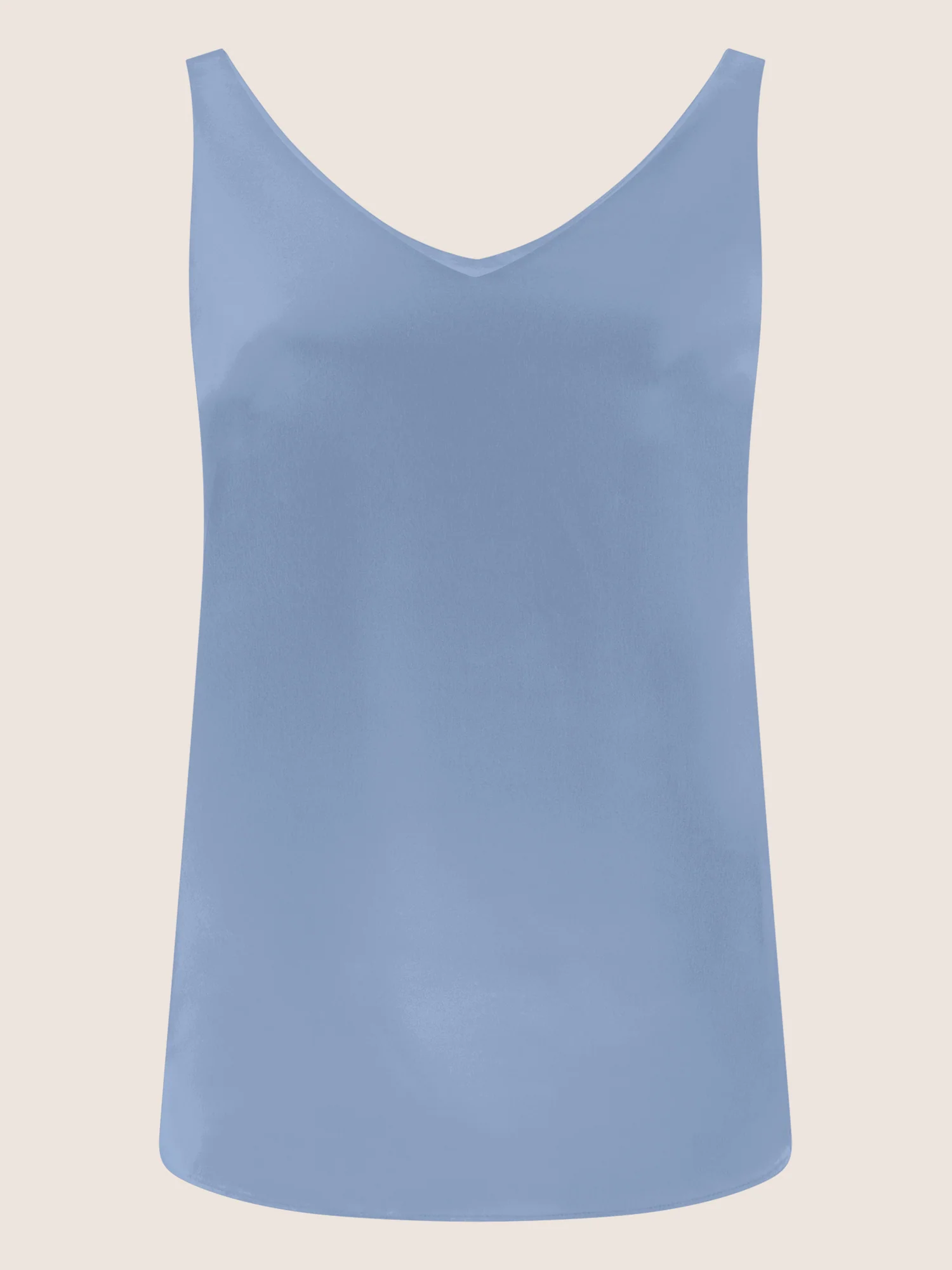 APART Satin-Top mit tiefem V-Ausschnitt | rauchblau - Image 4