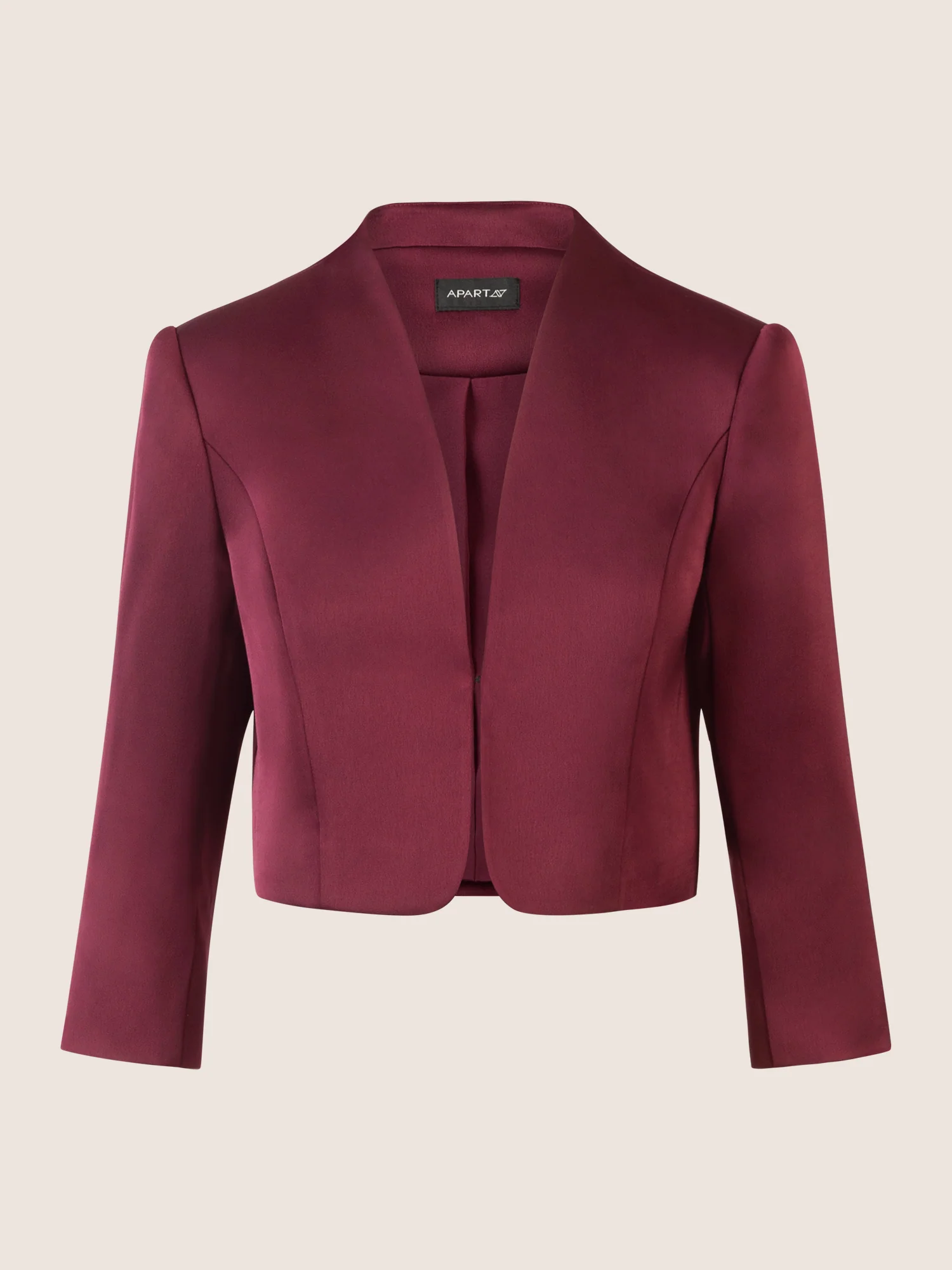 APART Satinbolero mit offener Front | bordeauxrot - Image 4